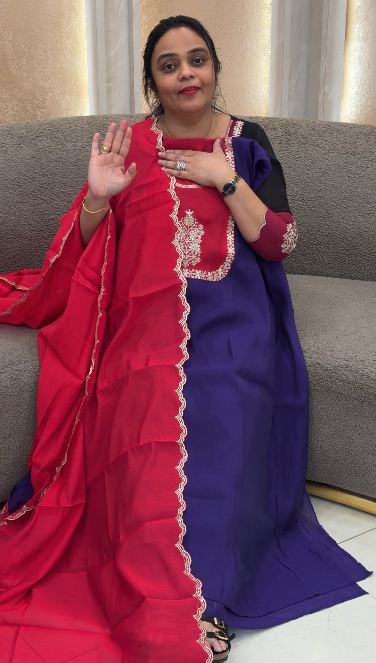 FORWARD MALAI CHANDERI UNSTITCHED SALWAR SUITS - IHA 35086