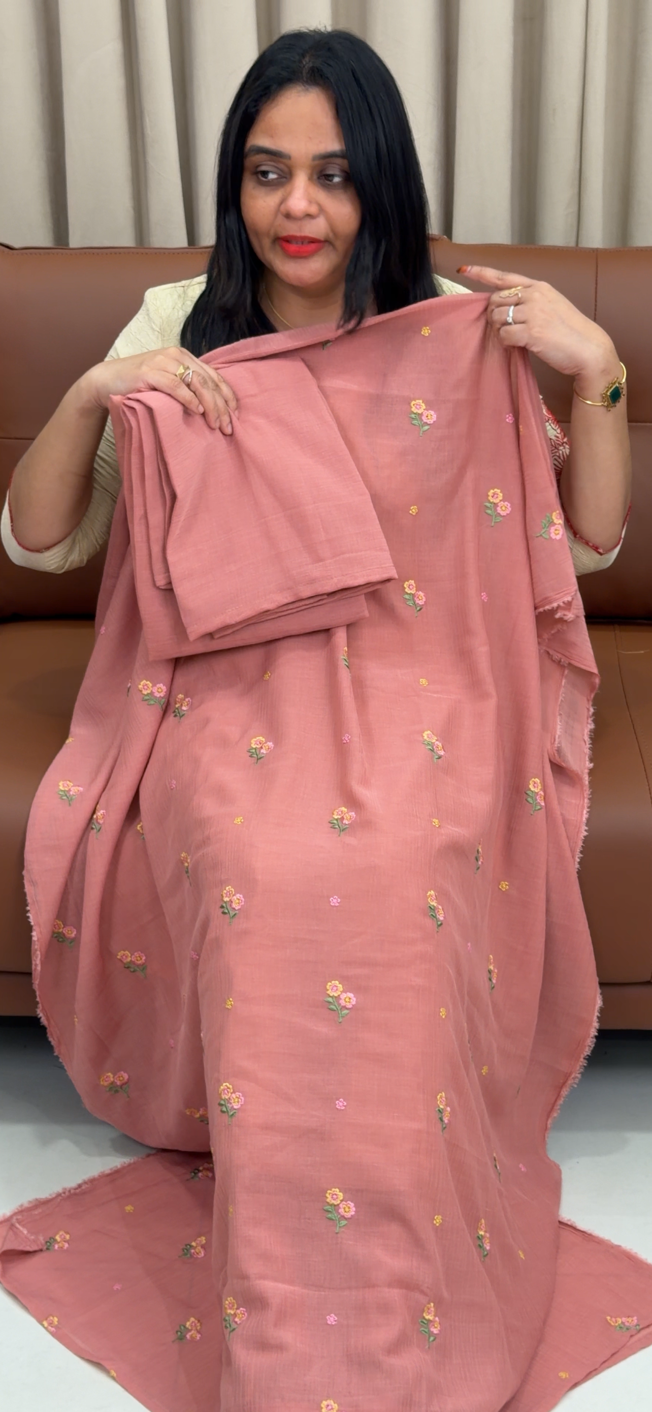 MUL CRUSHED UNSTITCHED SALWAR SUITS - IHA 33409