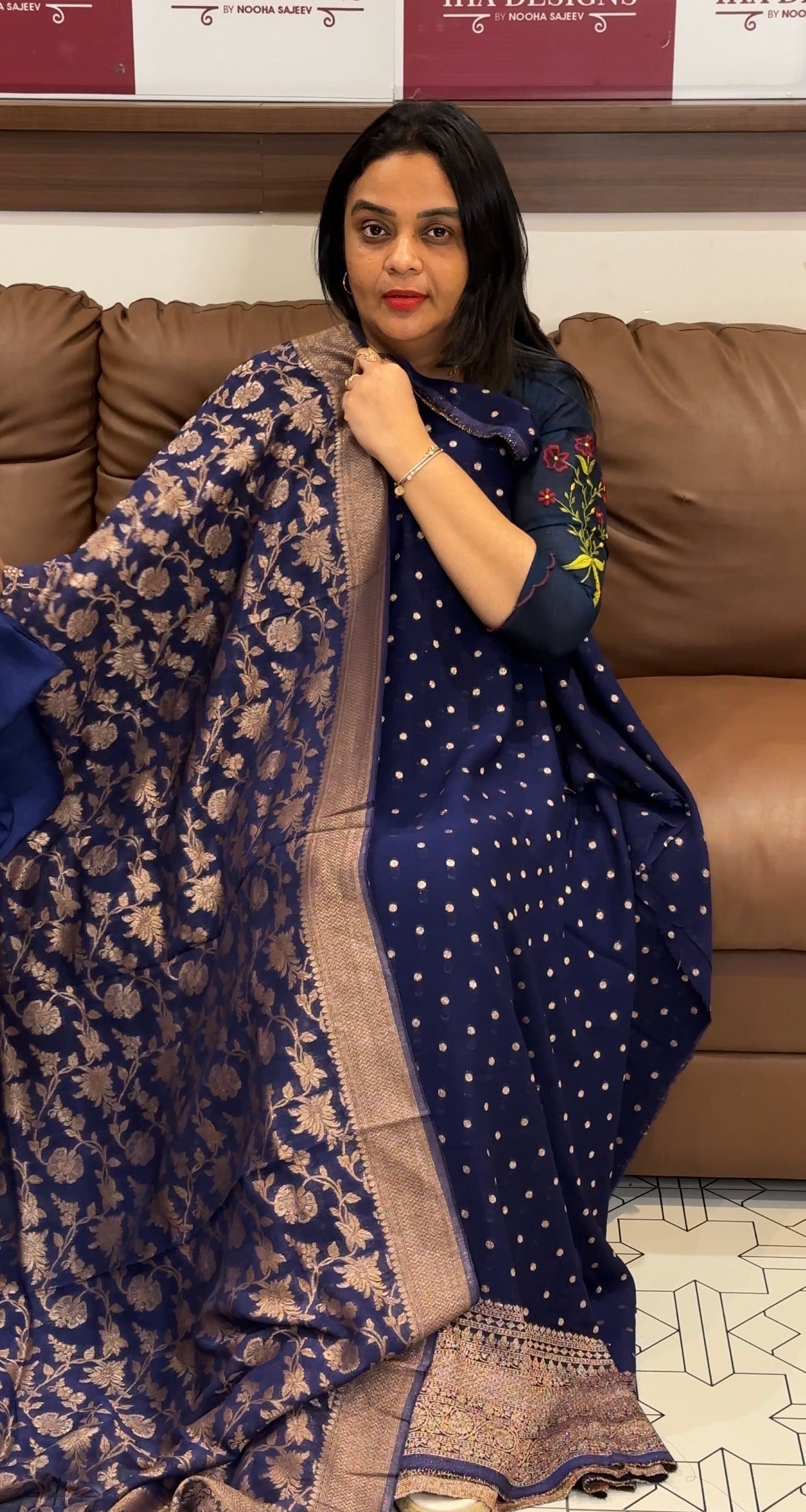 GEORGETTE BANARASI UNSTITCHED SALWAR SUITS - IHA 32876