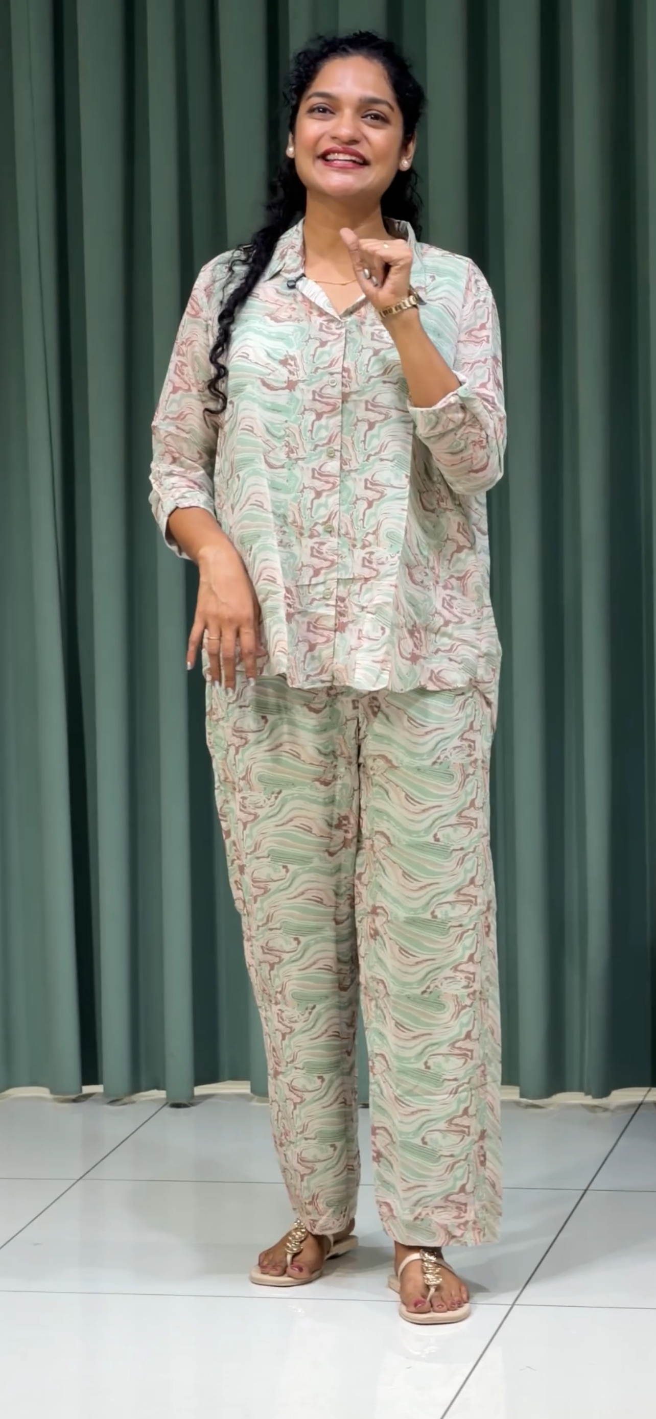 GEORGETTE PRINTED SHORT CO-ORDS SETS - IHA 33182