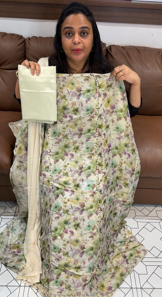 PRINTED TISSUEE UNSTITCHED SALWAR SUITS - IHA 27933