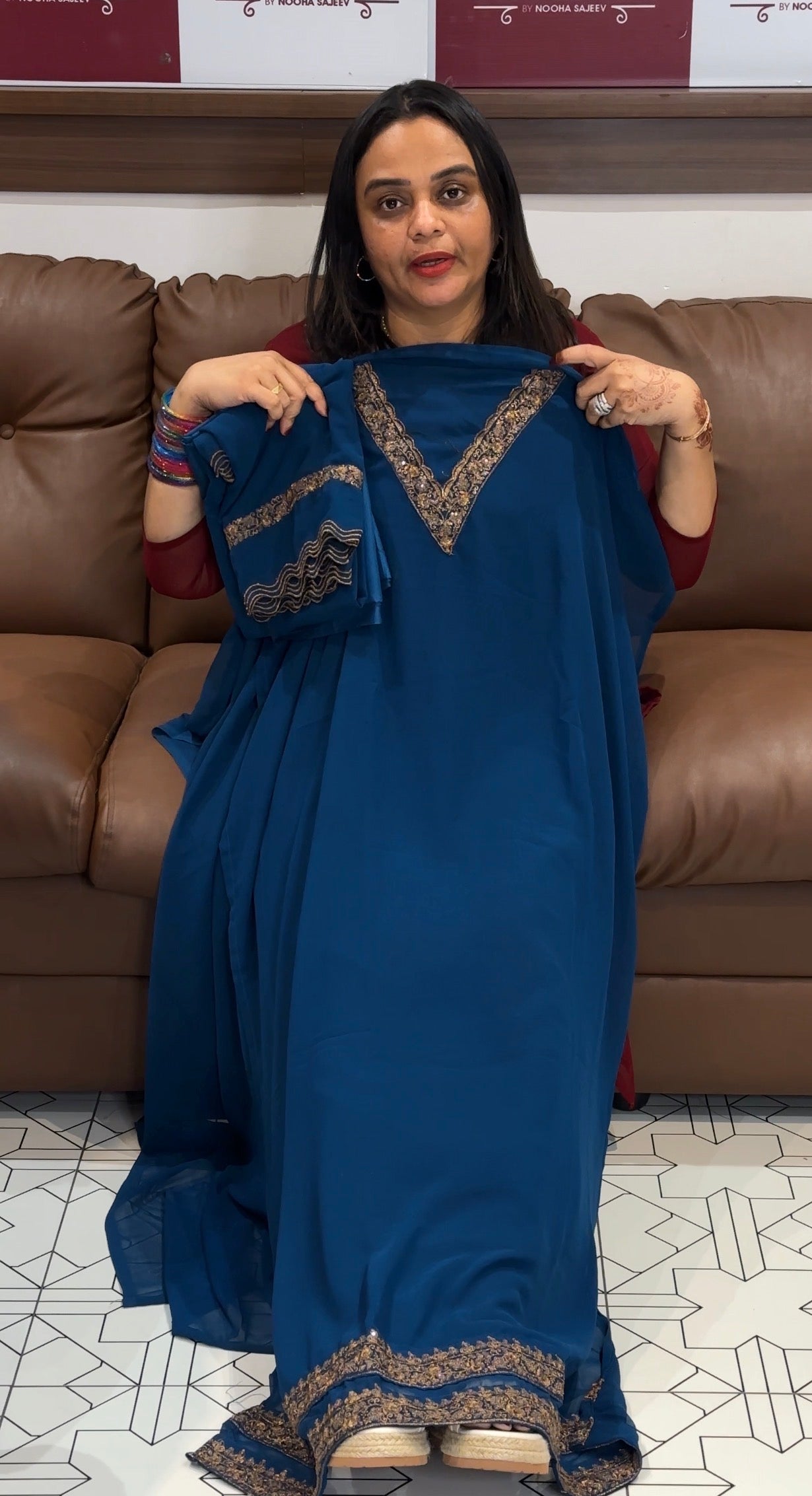 IHA'S IN-HOUSE GEORGETTE TOP,BOTTOM AND DUPATTA - IHA 31525