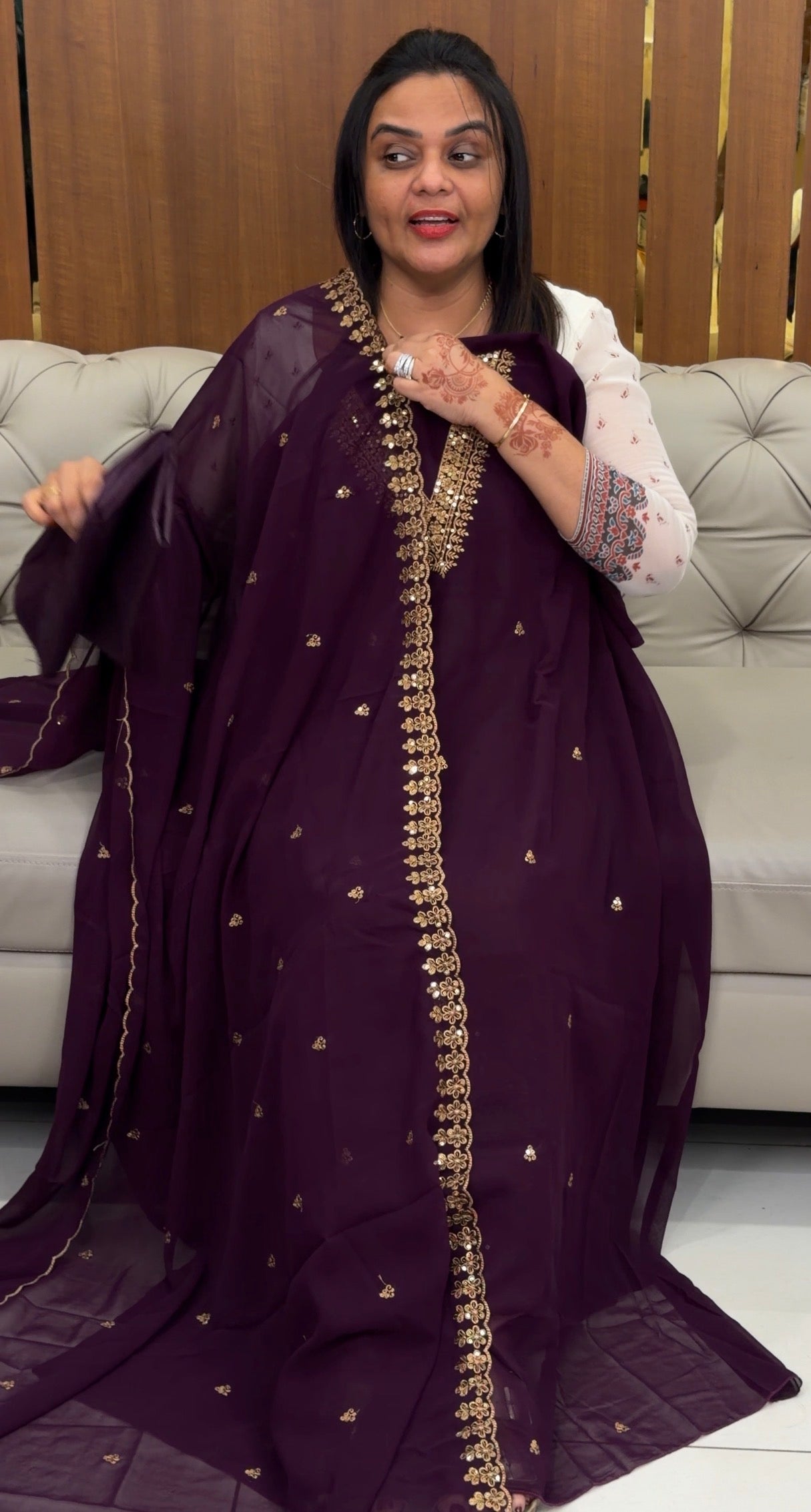 FAUX GEORGETTE UNSTITCHED SALWAR SUITS - IHA 31418