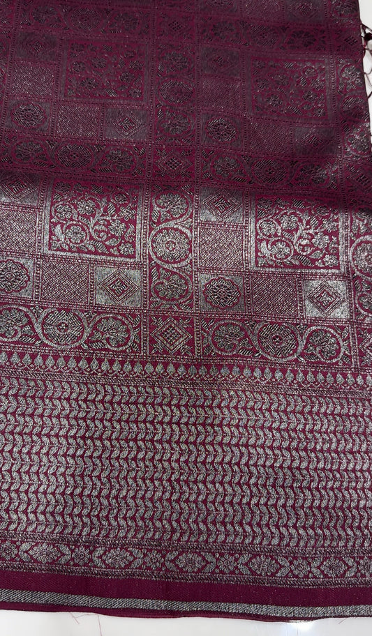 SEMI BANARASI SAREES - IHA 27866