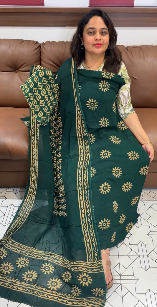 BATIK PRINTED UNSTITCHED SALWAR SUITS - IHA 26337