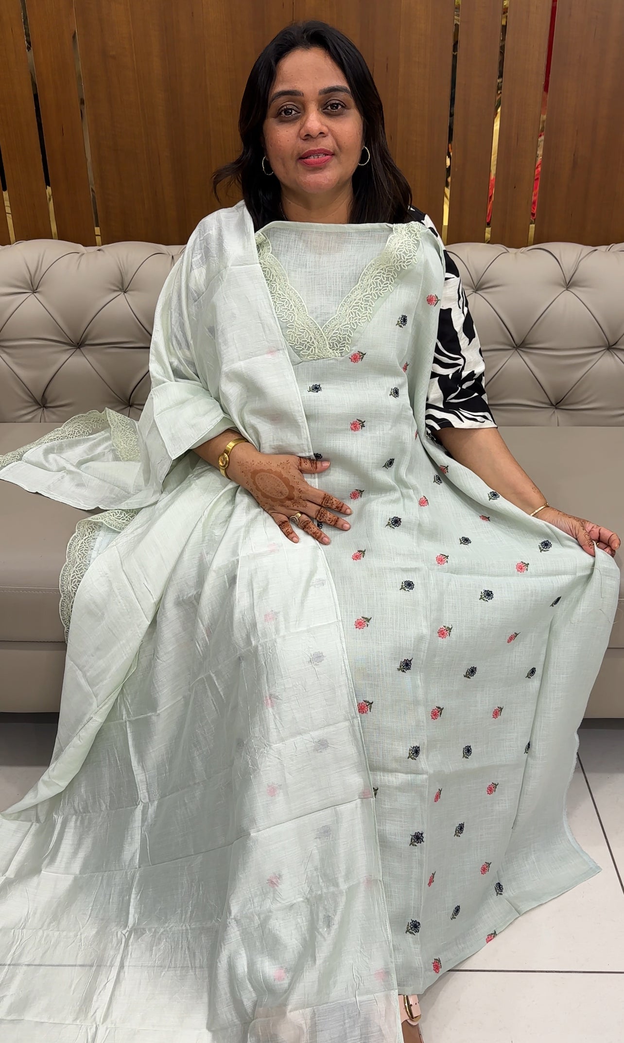 LINEN COTTON UNSTITCHED SALWAR SUITS - IHA 29175