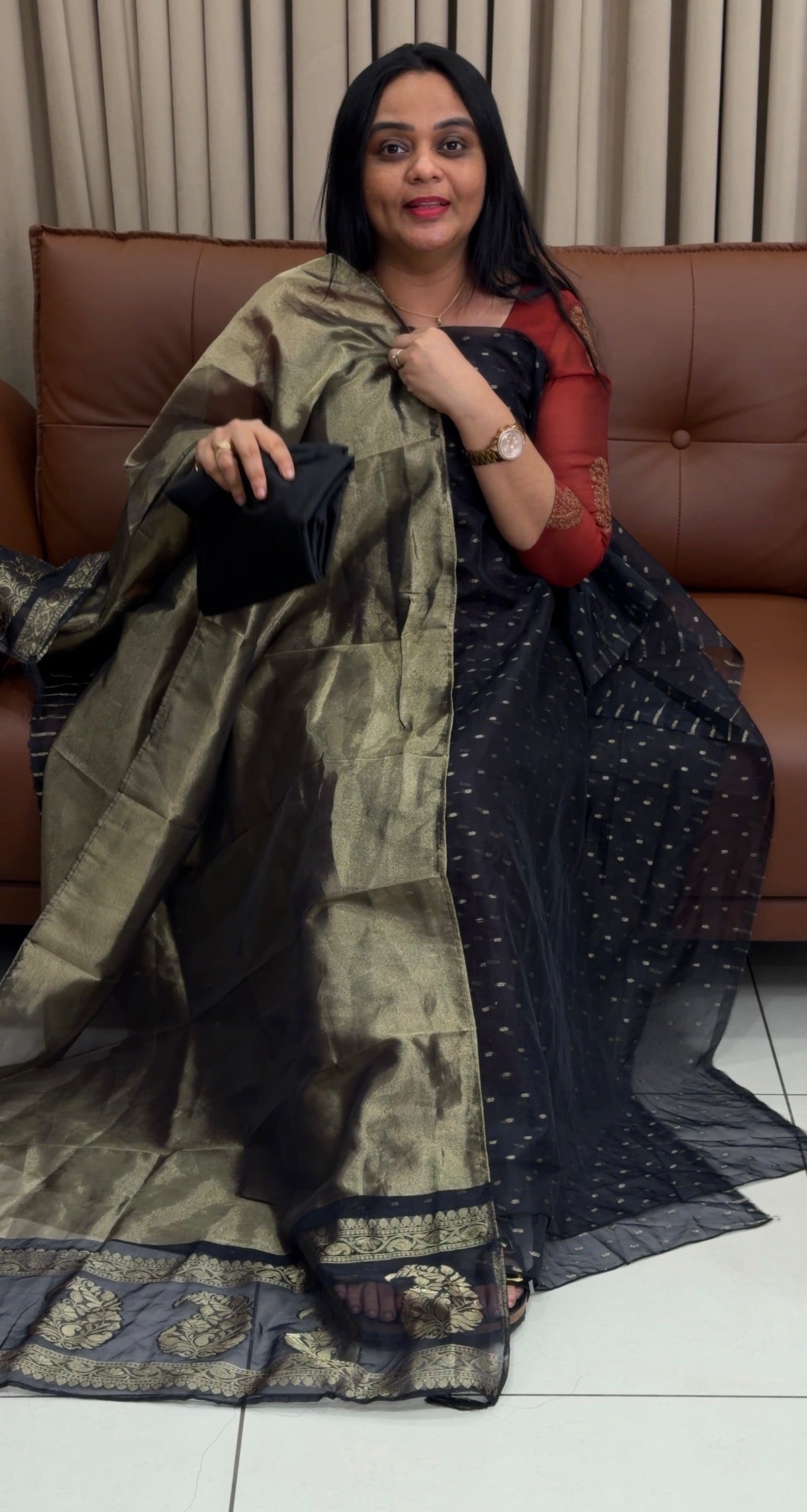 SOFT ORGANZA UNSTITCHED SALWAR SUITS - IHA 34682