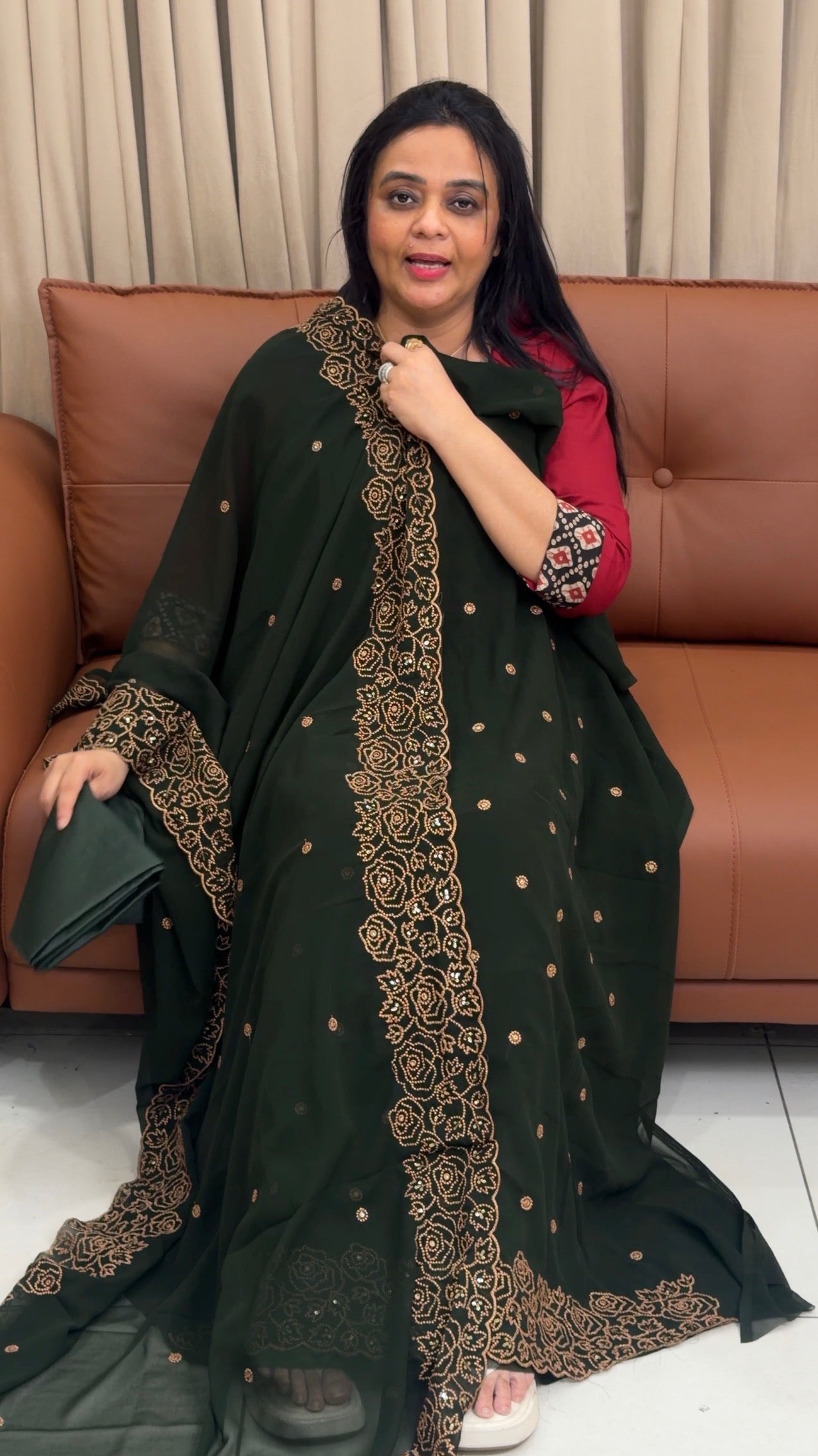 FAUX GEORGETTE UNSTITCHED SALWAR SUITS - IHA 34965