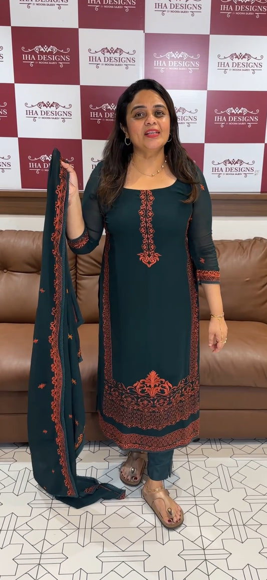 GEORGETTE UNSTITCHED SALWAR SUITS - IHA 26220