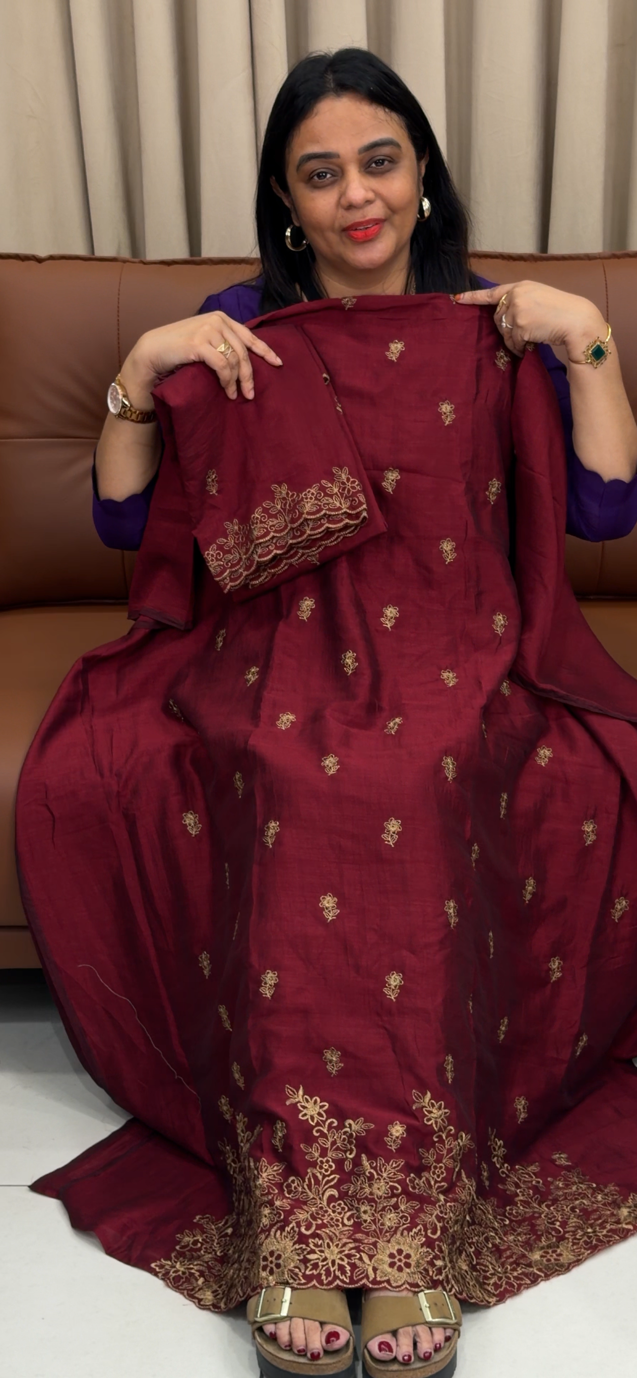 SEMI RAW SILK UNSTITCHED SALWAR SUITS - IHA 33429