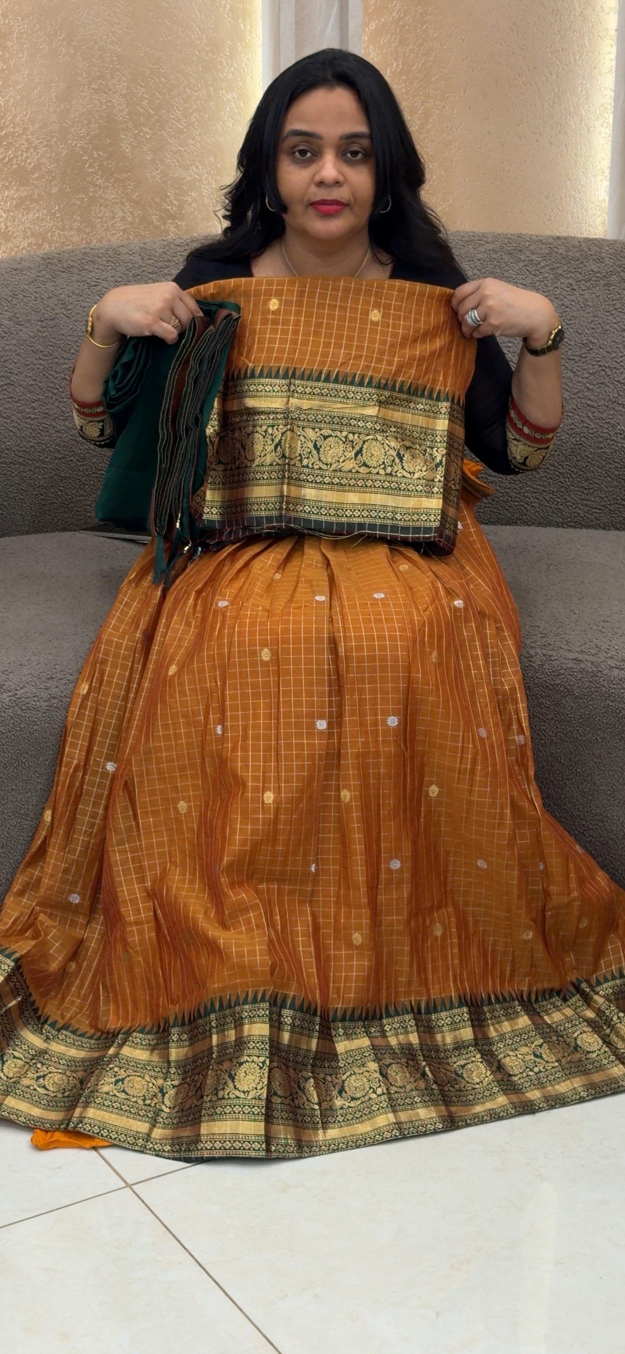 SEMI STITCHED DHAVANI SETS - IHA 35039