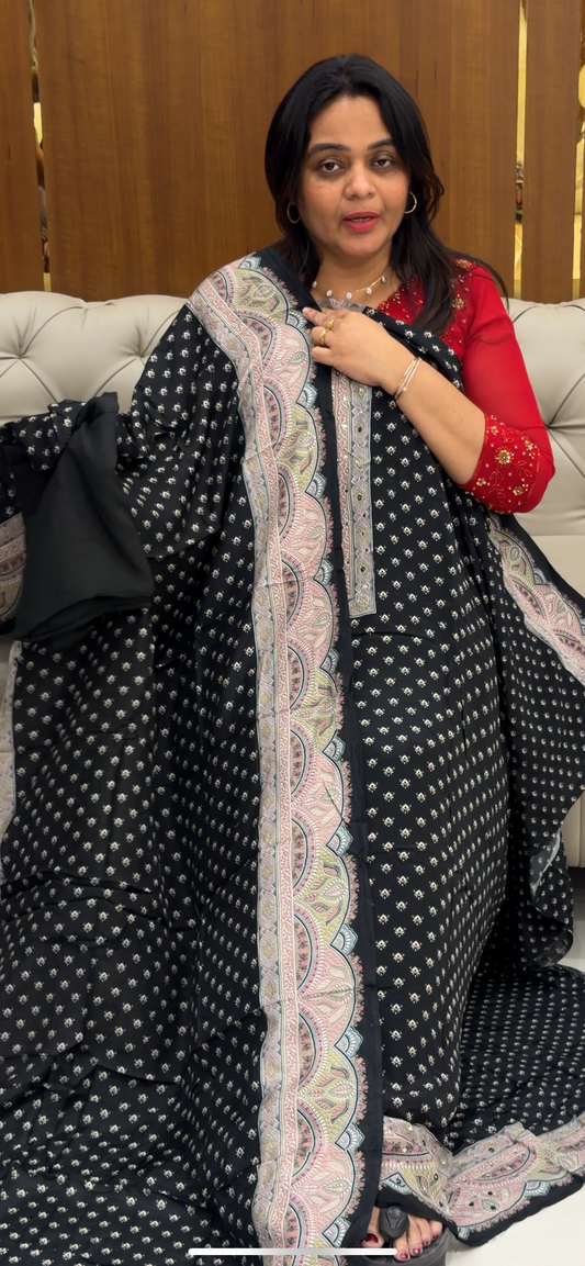 CRAPE SILK UNSTITCHED SALWAR SUITS - IHA 28891