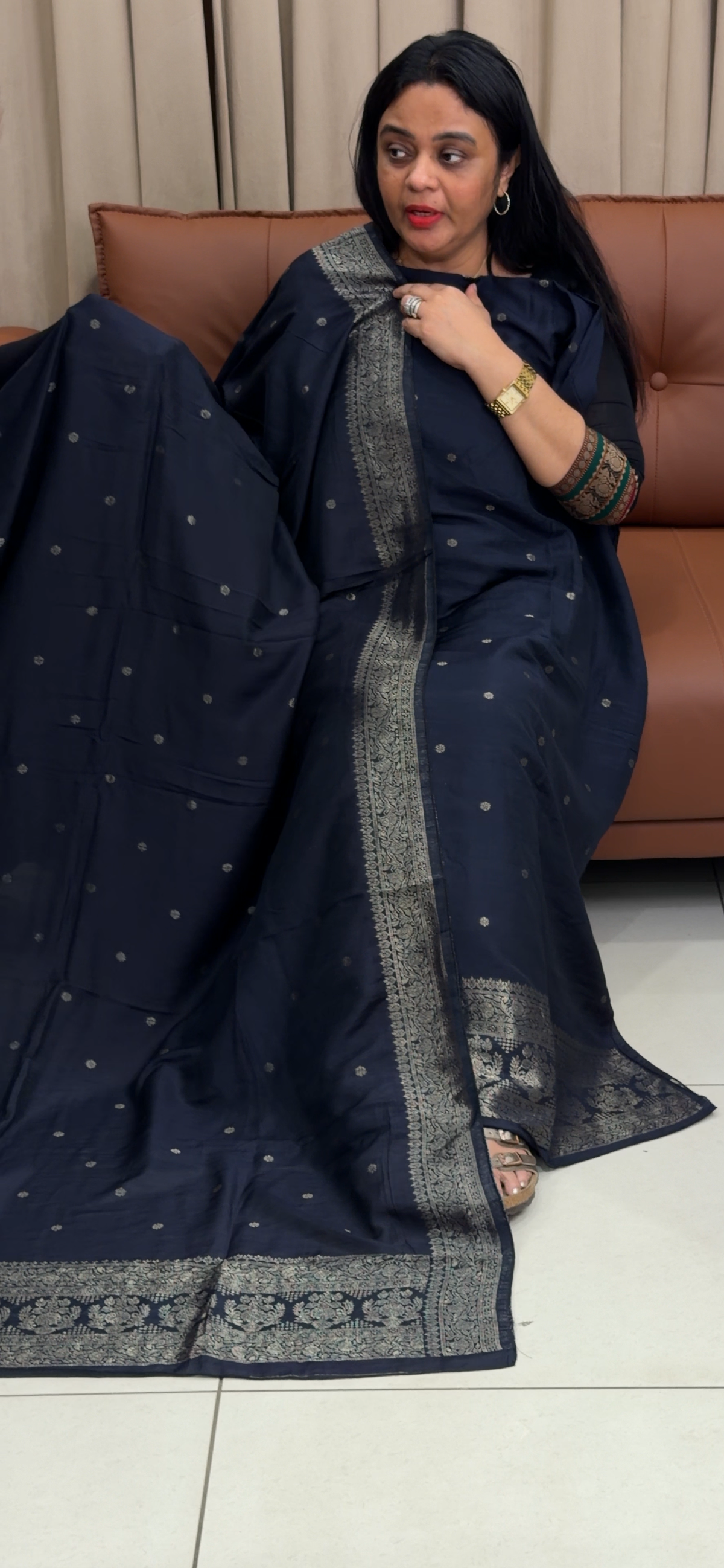 DOLA SILK BANARASI UNSTITCHED SALWAR SUITS - IHA 35744