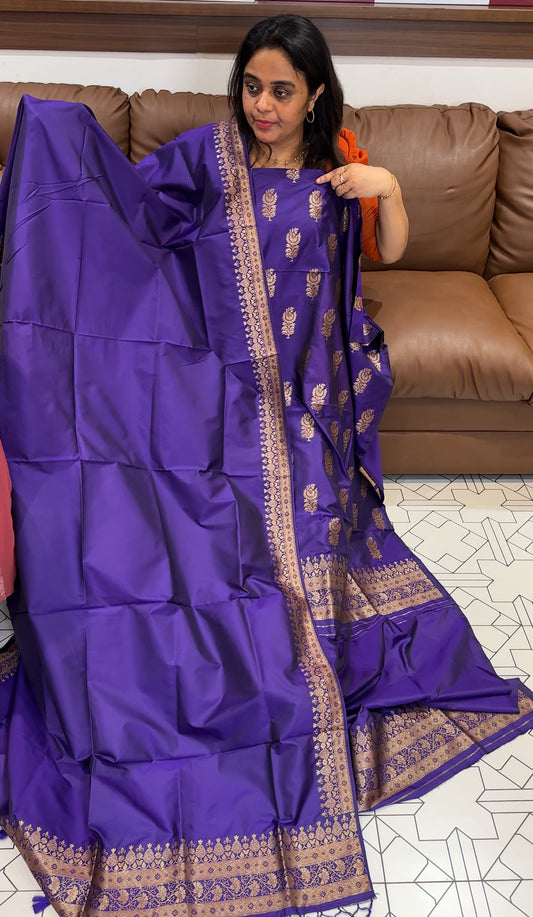 SEMI BANARASI USNTITCHED SALWAR SUITS - IHA 26457