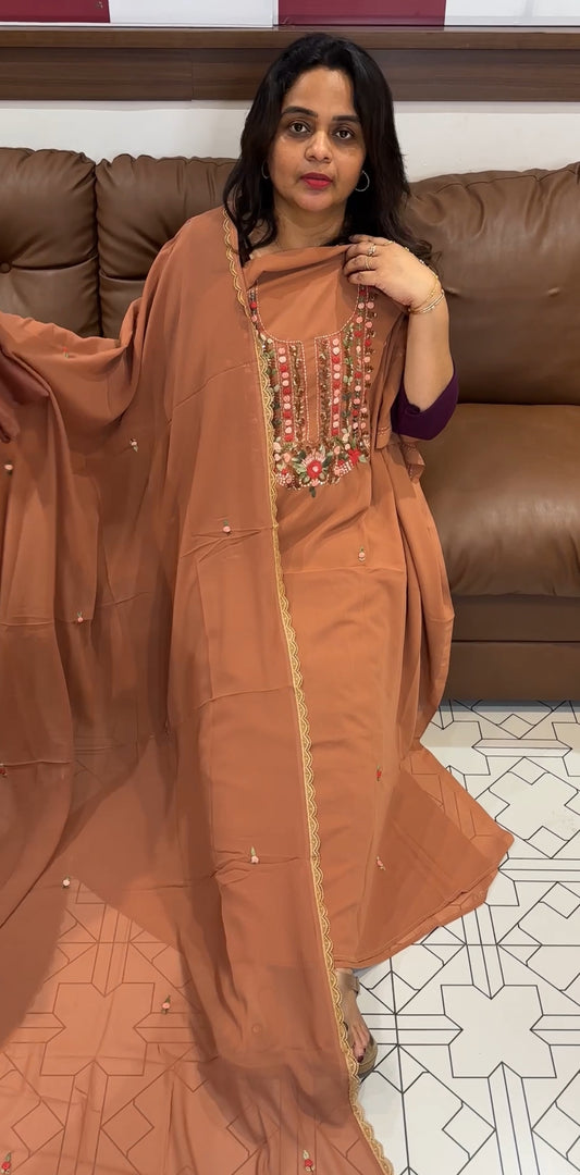 GEORGETTE UNSTITCHED SALWAR SUITS - IHA 26331