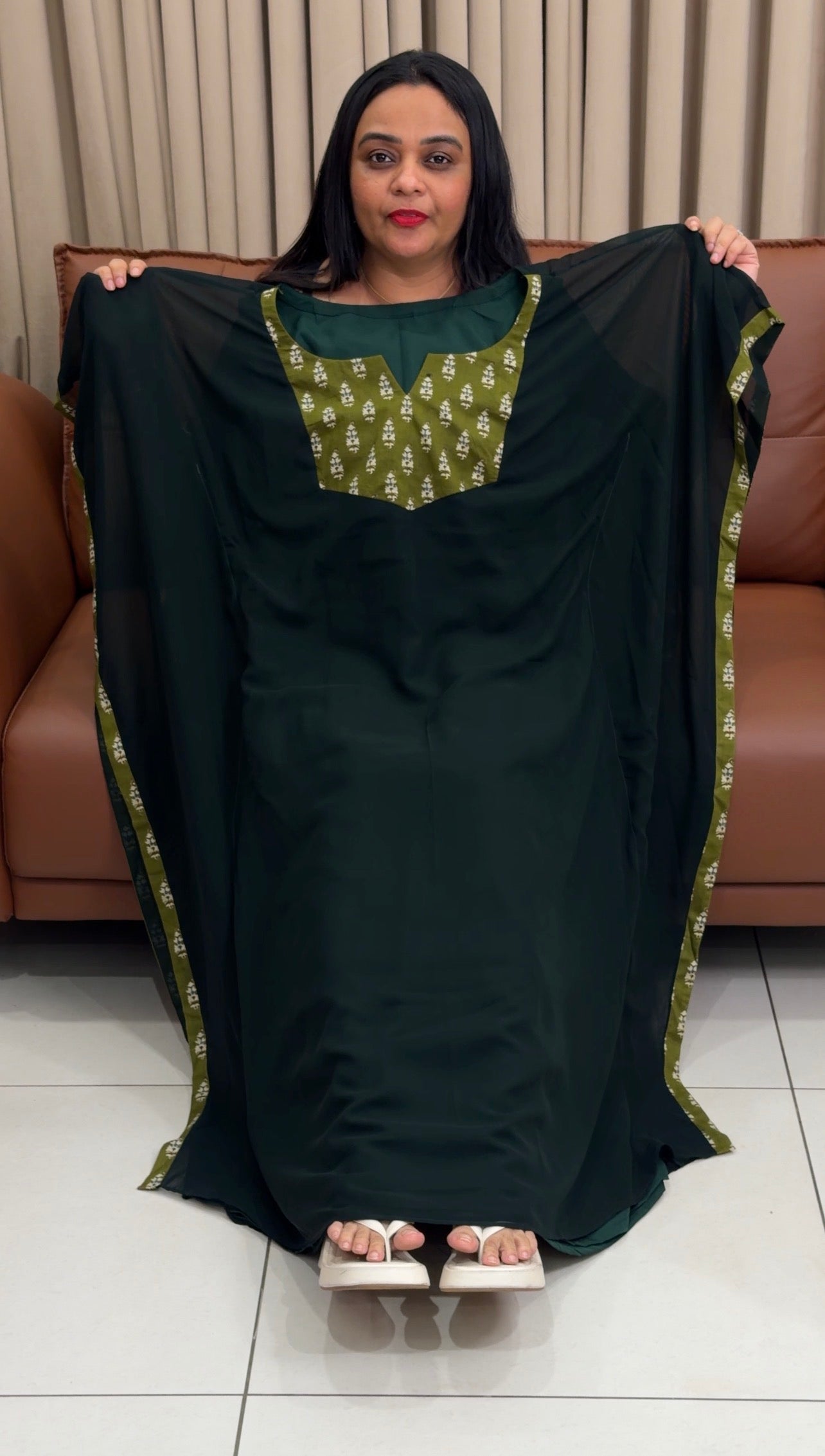 IHA'S IN-HOUSE GEORGETTE KAFTAN TOPS - IHA 34747