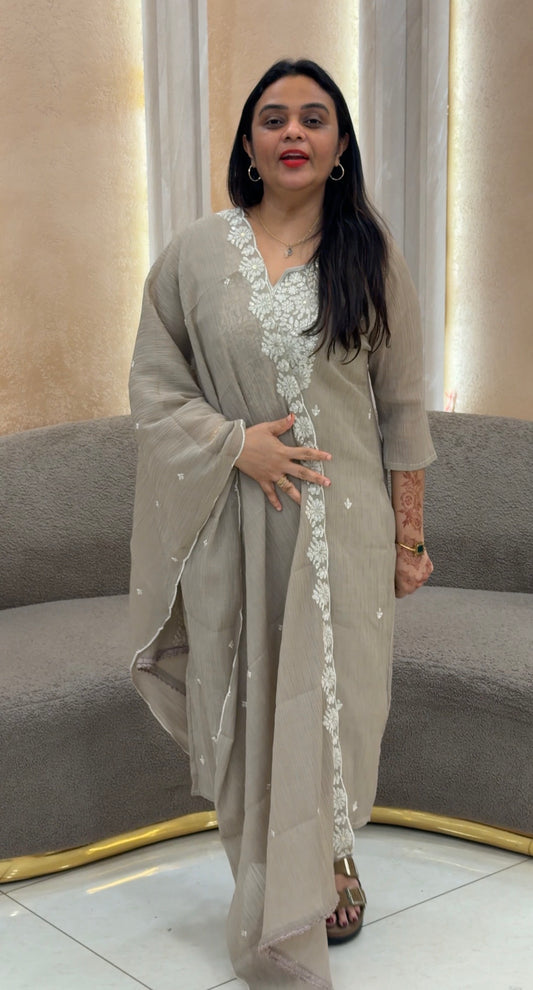 MUL CRUSHED UNSTITCHED SALWAR SUITS - IHA 33207