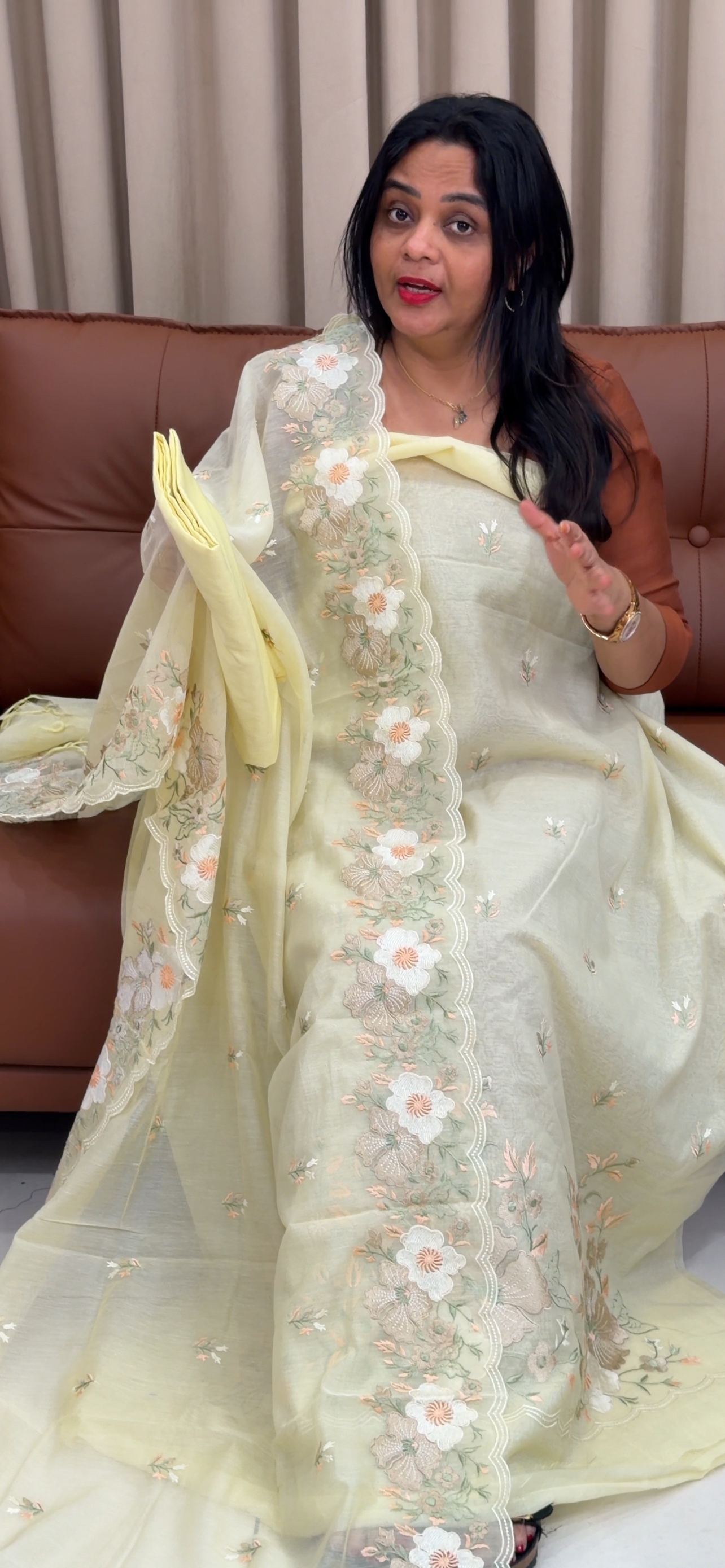 MUL CHANDERI UNSTITCHED SALWAR SUITS - IHA 34280