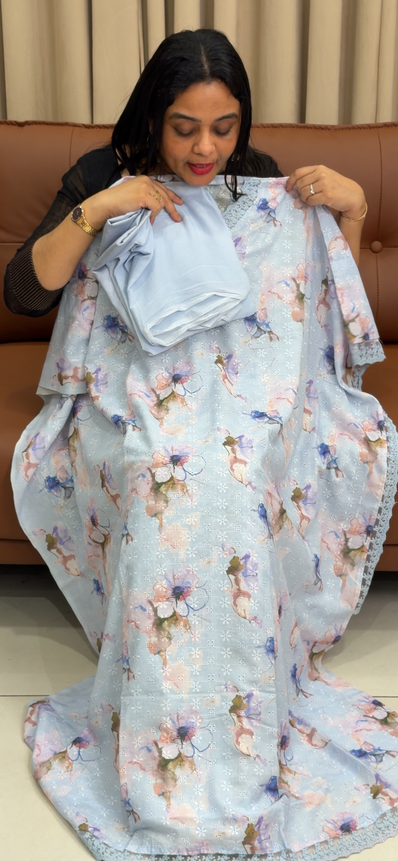 UNSTITCHED SALWRA SUITS - IHA 34021