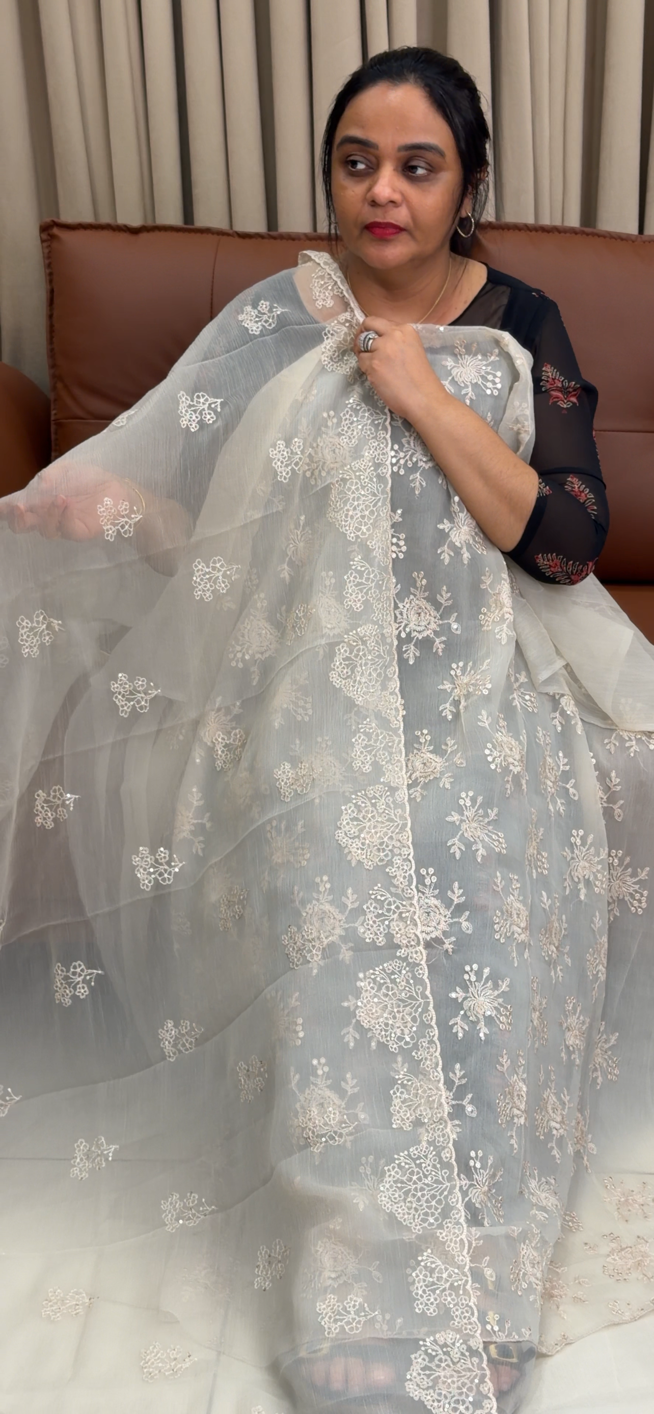 CHIFFON UNSTITCHED SALWAR SUITS - IHA 34740