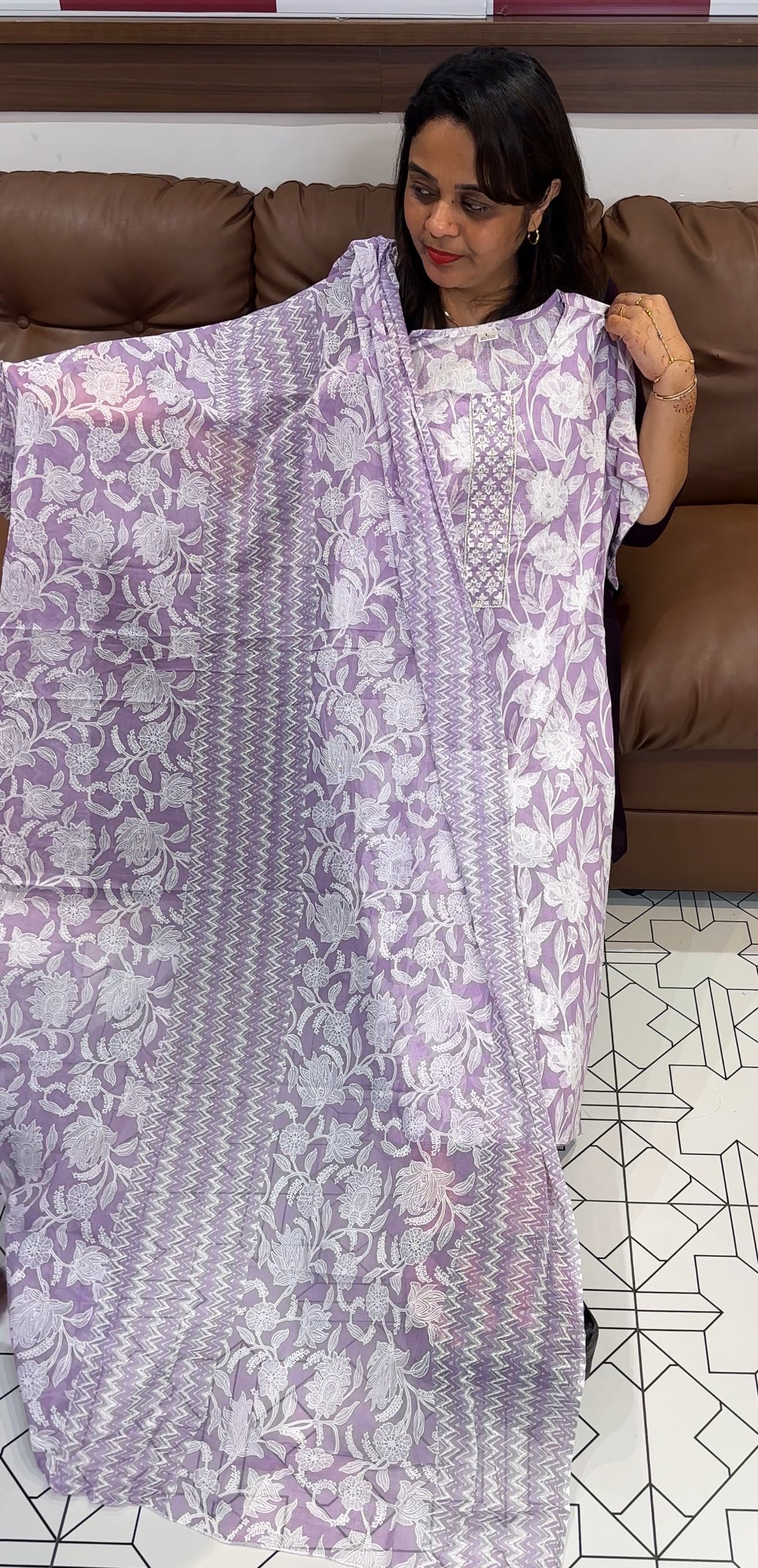 LONG SLITTED TOP BOTTOM AND DUPATTA - IHA 25180
