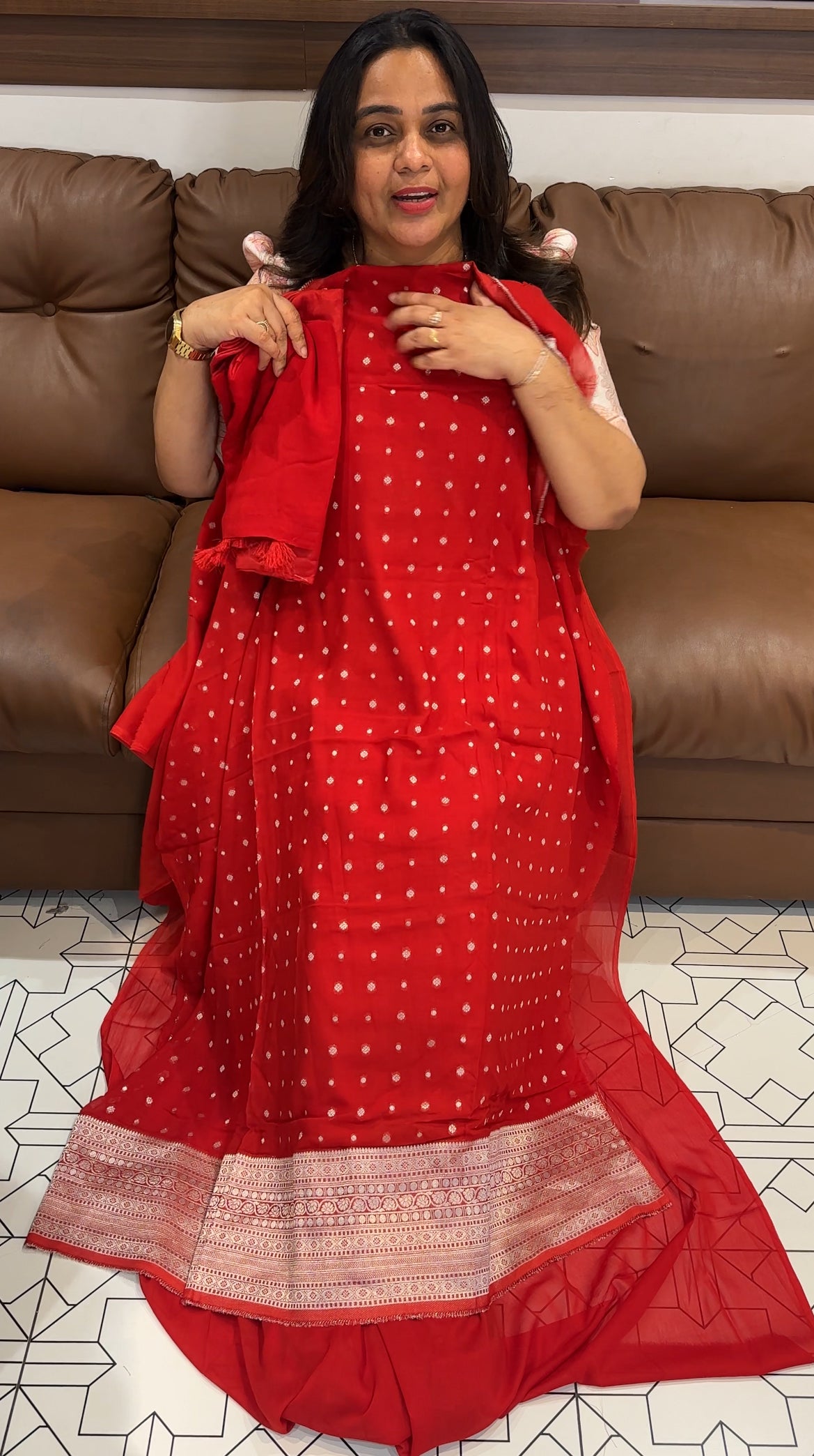 VISCOSE GEORGETTE BANARASI UNSTITCHED SALWAR SUITS - IHA 27715