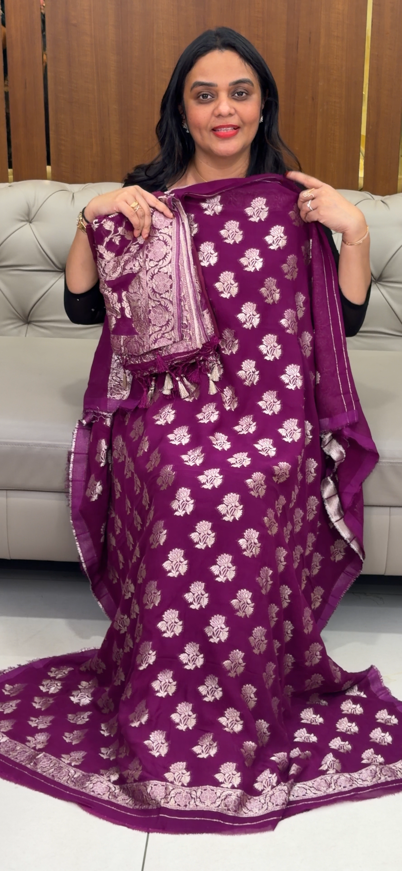 VISCOSE GEORGETTE UNSTITCHED SALWAR SUITS - IHA 32328