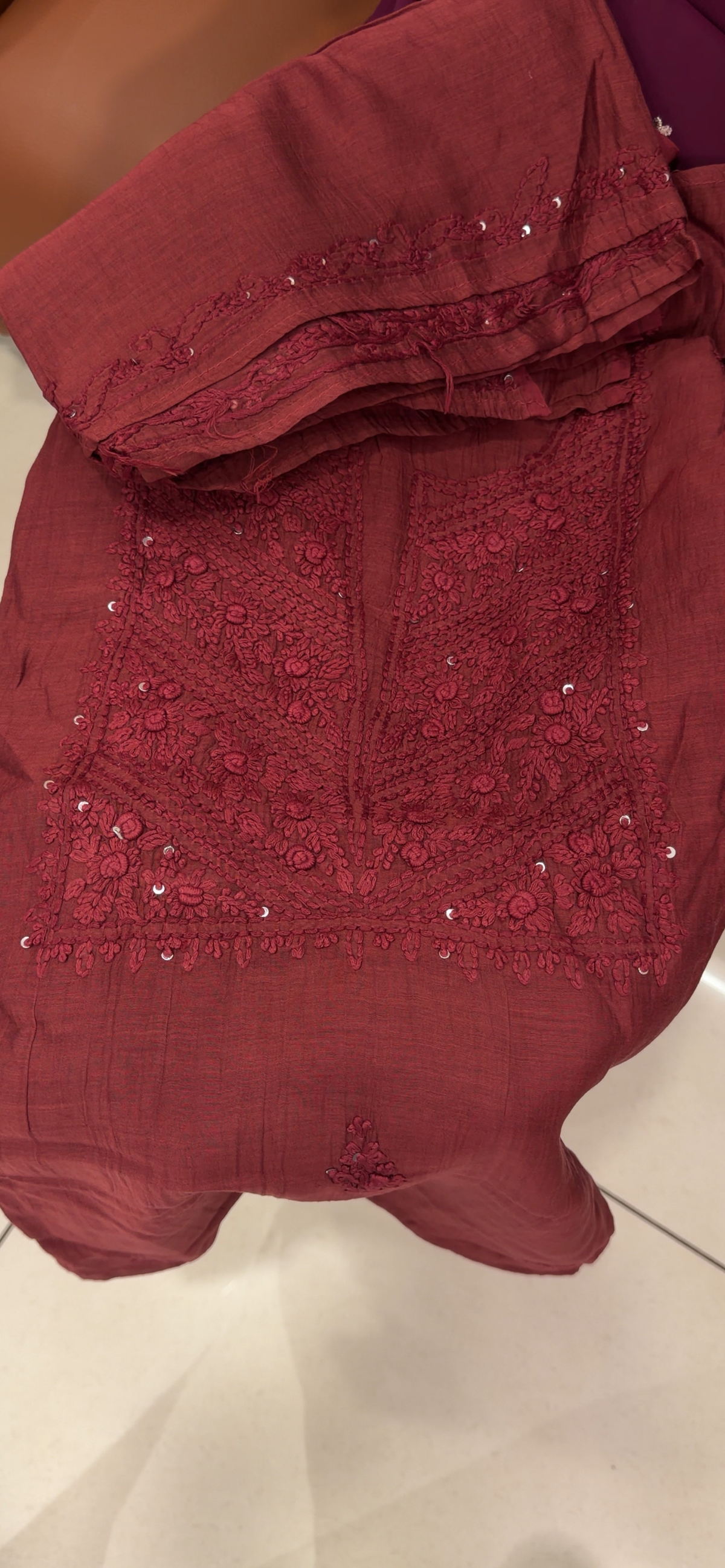 CHIKANKARI UNSTITCHED SALWAR SUITS - IHA 35802