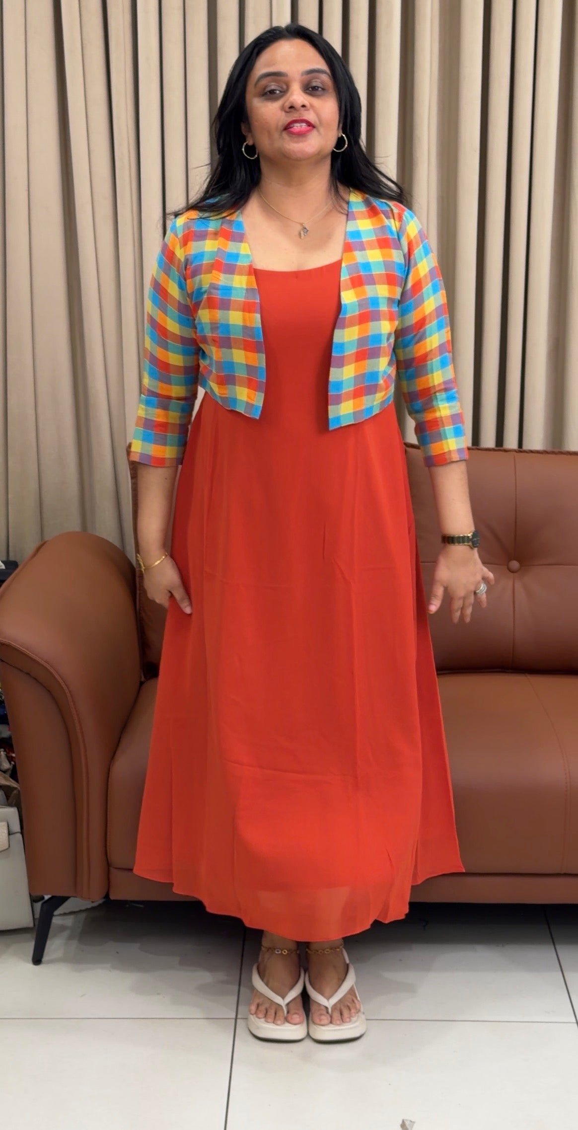 IHA'S IN-HOUSE GEORGETTE ALINE TOP AND JACKETS - IHA 34866