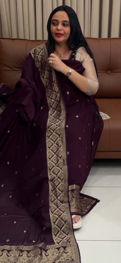 VISCOSE GEORGETTE UNSTITCHED SALWAR SUITS - IHA 34751