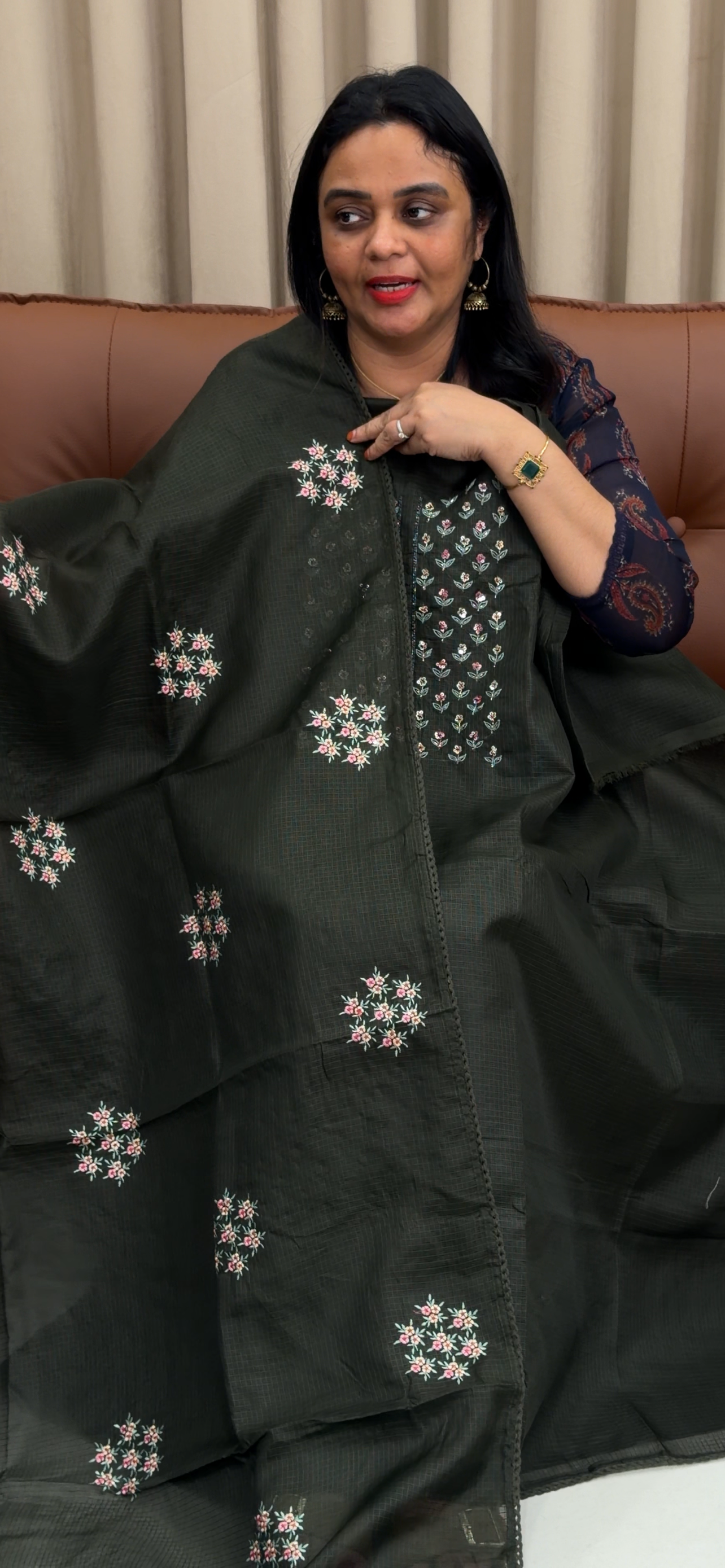 SILKY KOTA UNSTITCHED SALWAR SUITS - IHA 33587