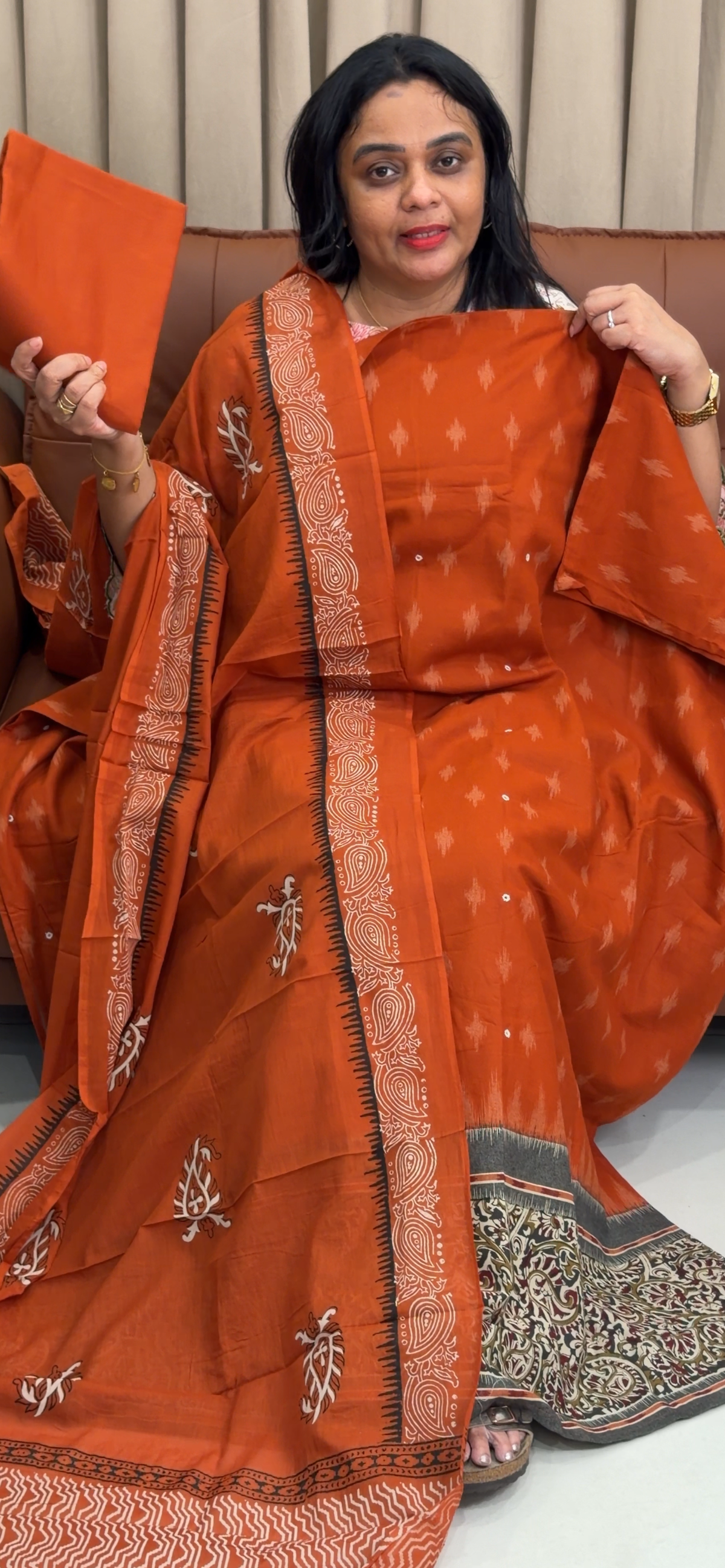 COTTON UNSTITCHED SALWAR SUITS - IHA 35897