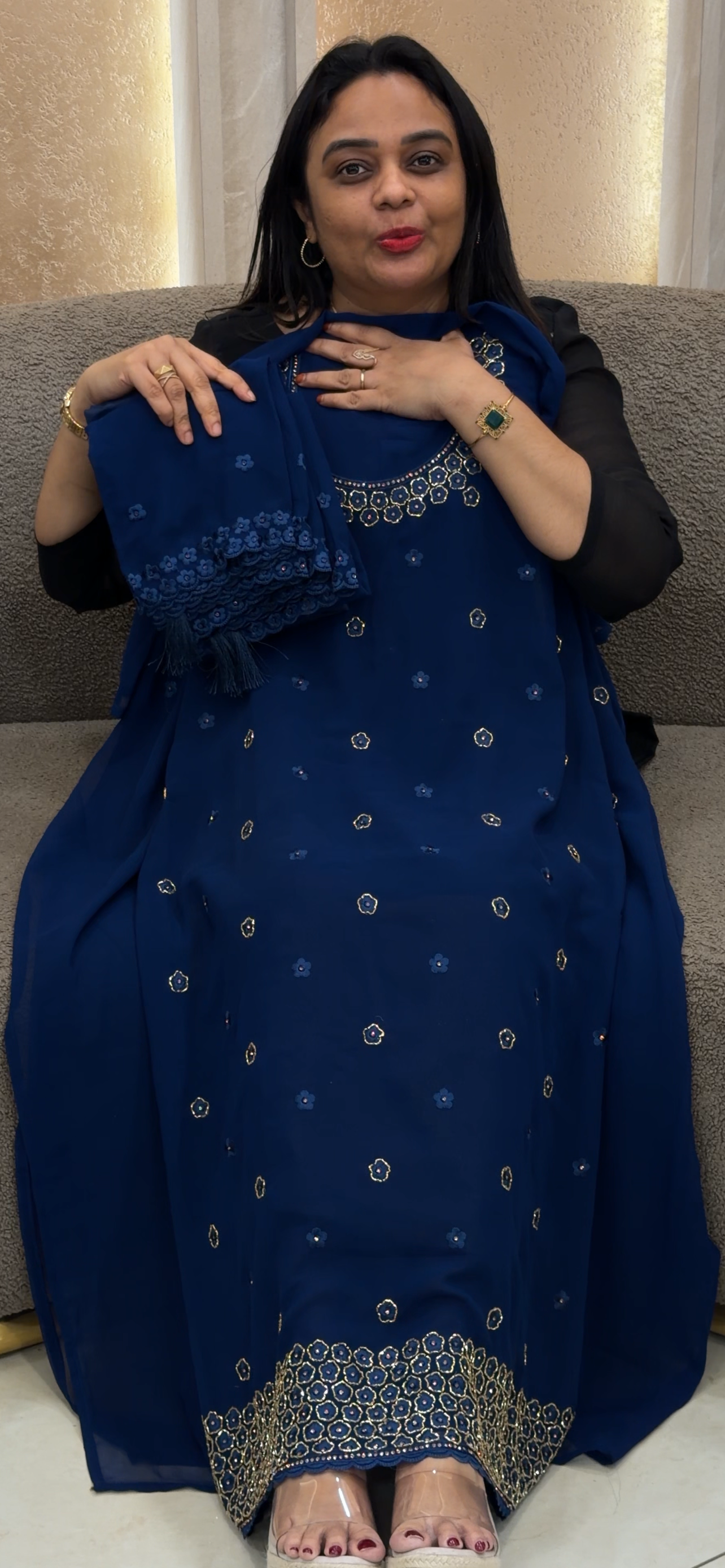FAUX GEORGETTE UNSTITCHED SALWAR SUITS - IHA 33368
