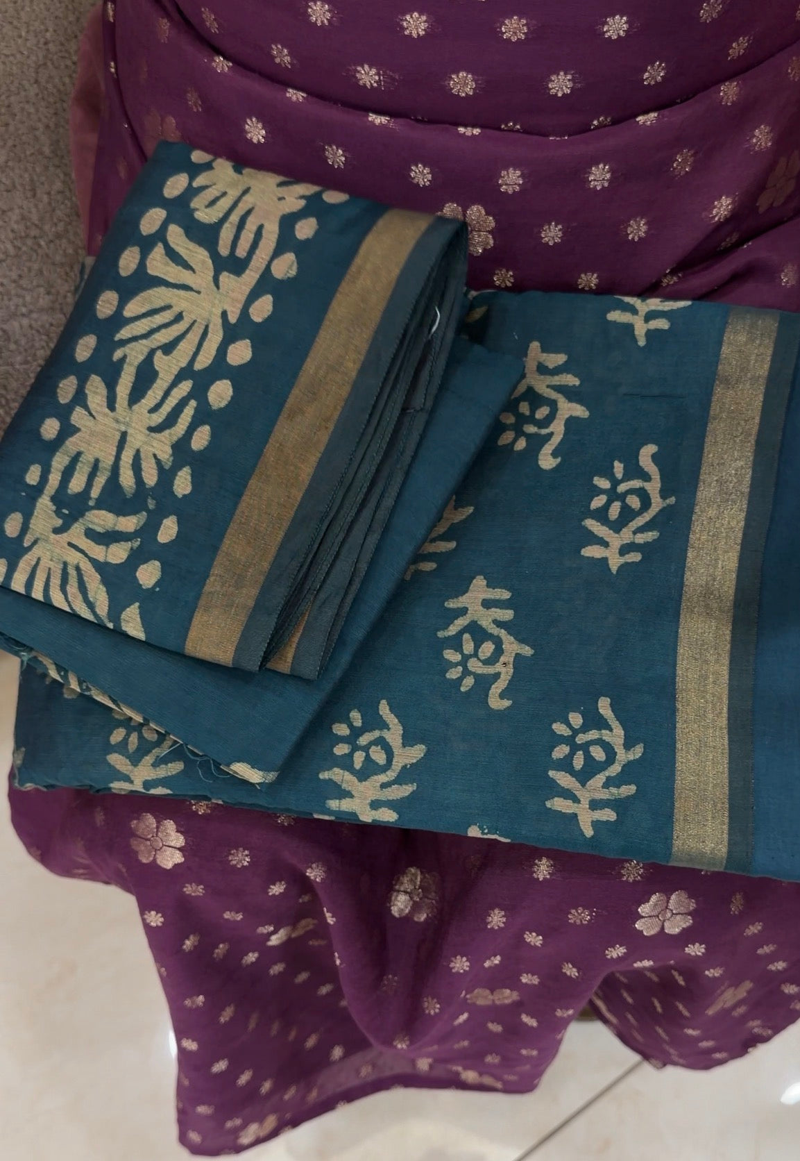 BATIK PRINTED UNSTITCHED SALWAR SUITS - IHA 32858