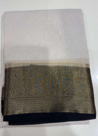 NYLON GEORGETTE SAREES - IHA 33174