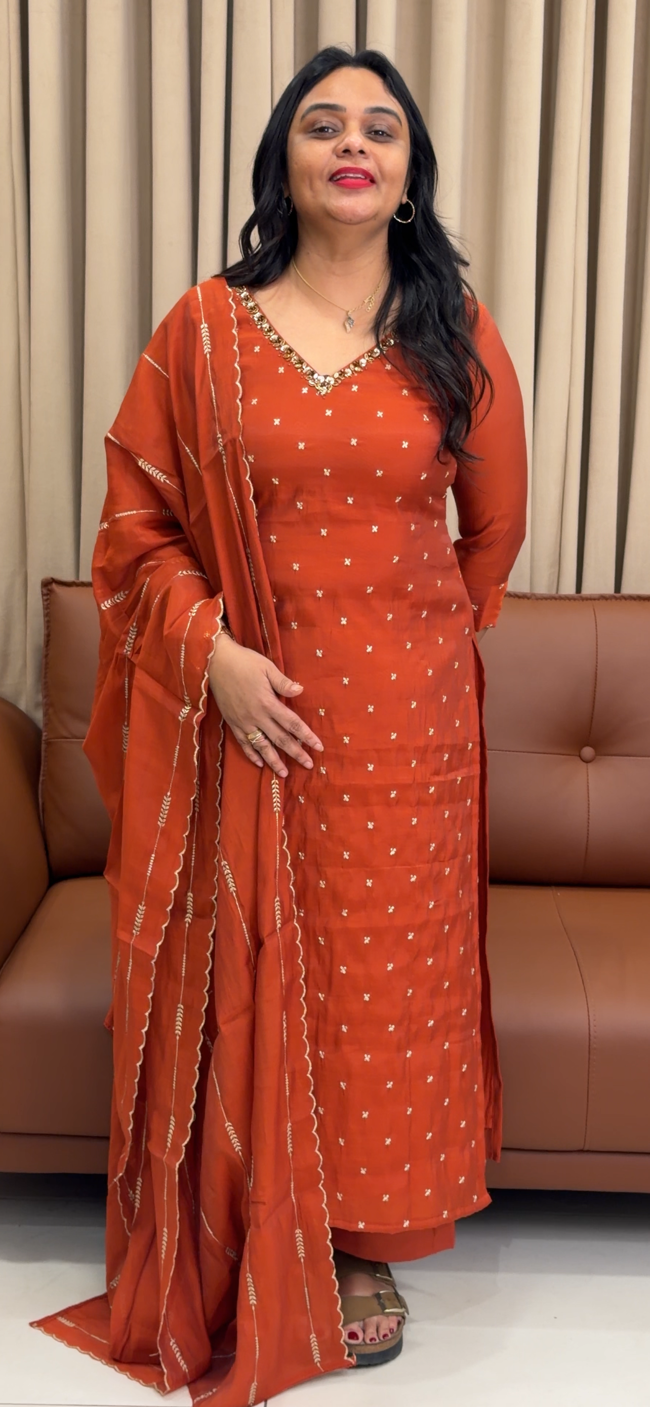HANDWORKED UNSTITCHED SALWAR SUITS - IHA 33772