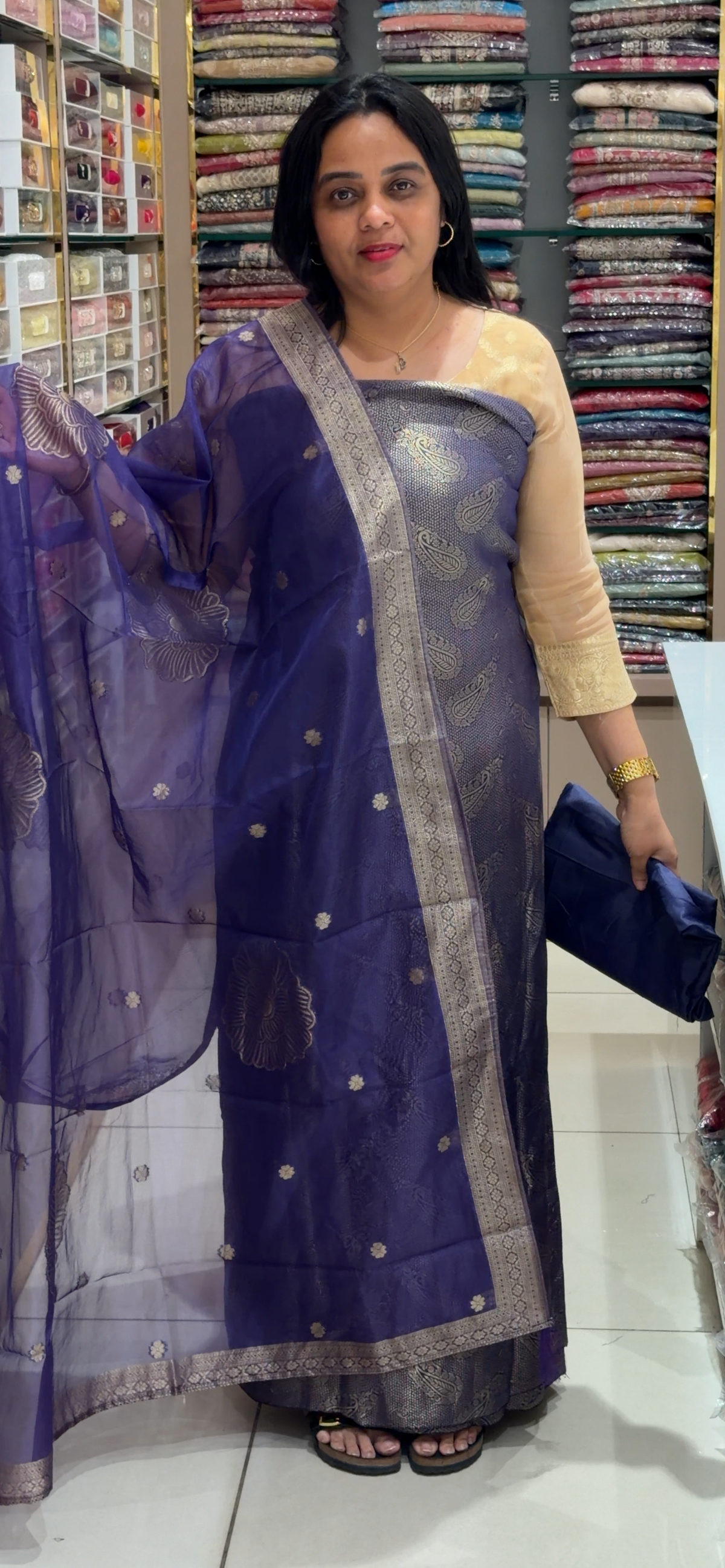 SILK UNSTITCHED SALWAR SUITS - IHA 35340