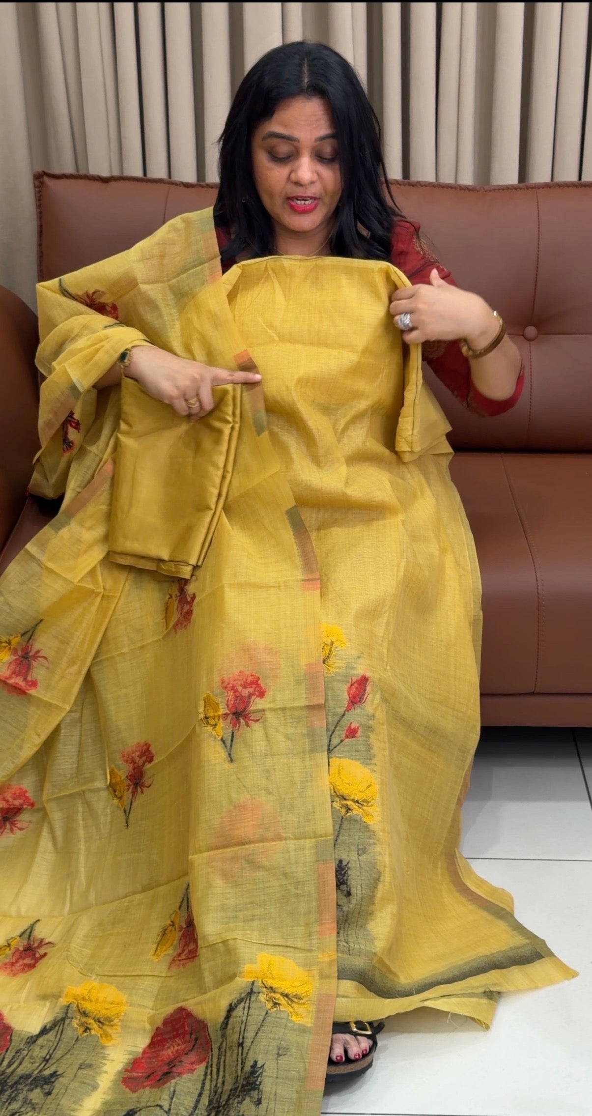 JAMDANI UNSTITCHED SALWAR SUITS - IHA 34556