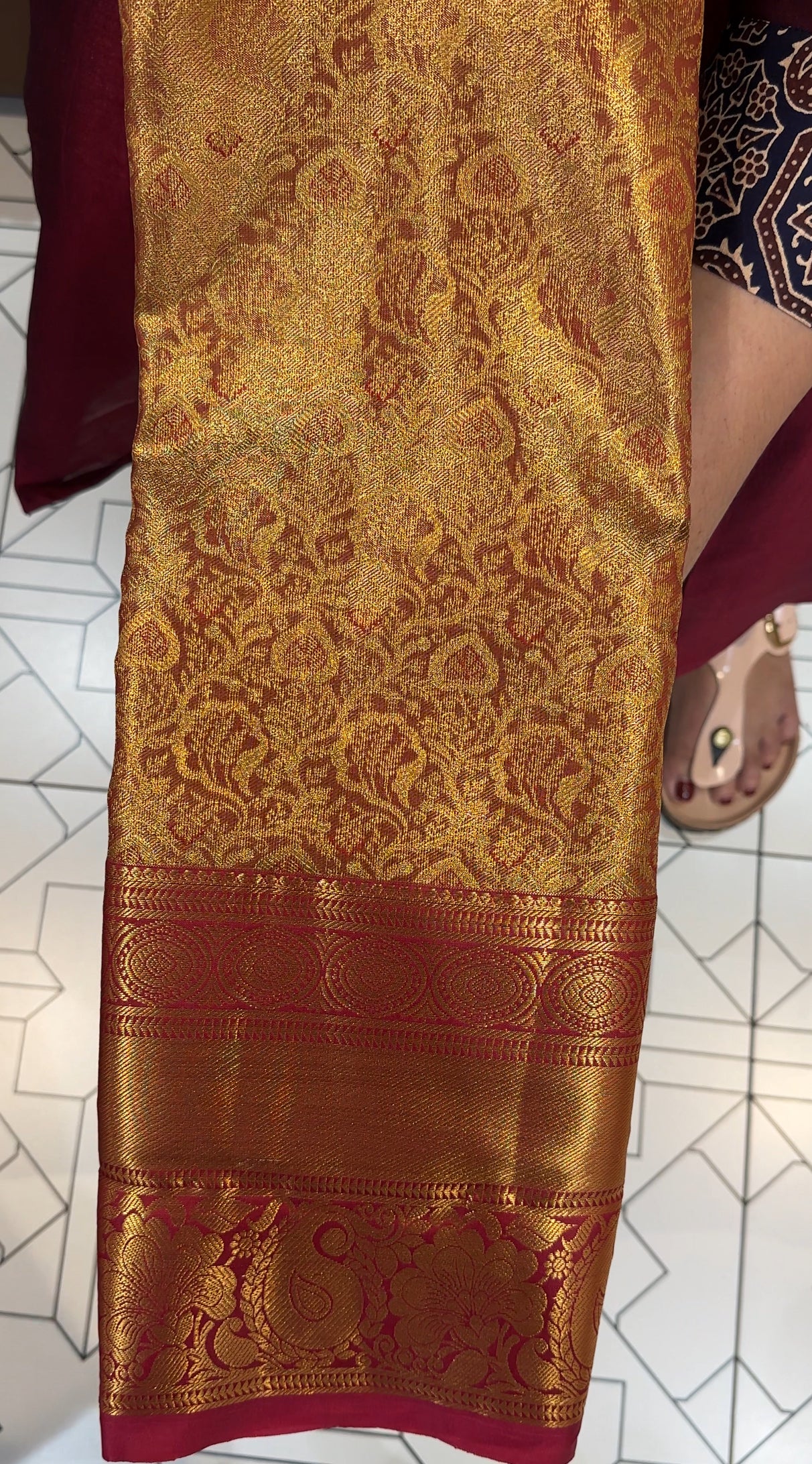 SEMI TISSUE KANCHIPURAM SAREES - IHA 27858