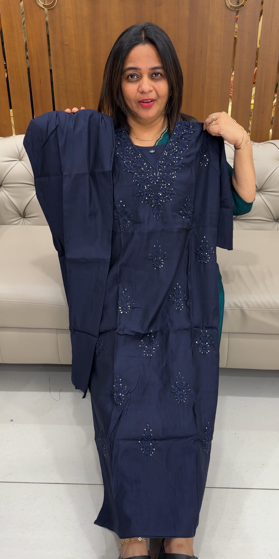 SEMI RAW SILK  TOP AND BOTTOM - IHA 26066