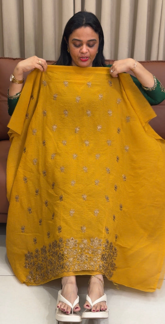 CRUSHED CHIFFON UNSTITCHED SALWAR SUITS - IHA 33833