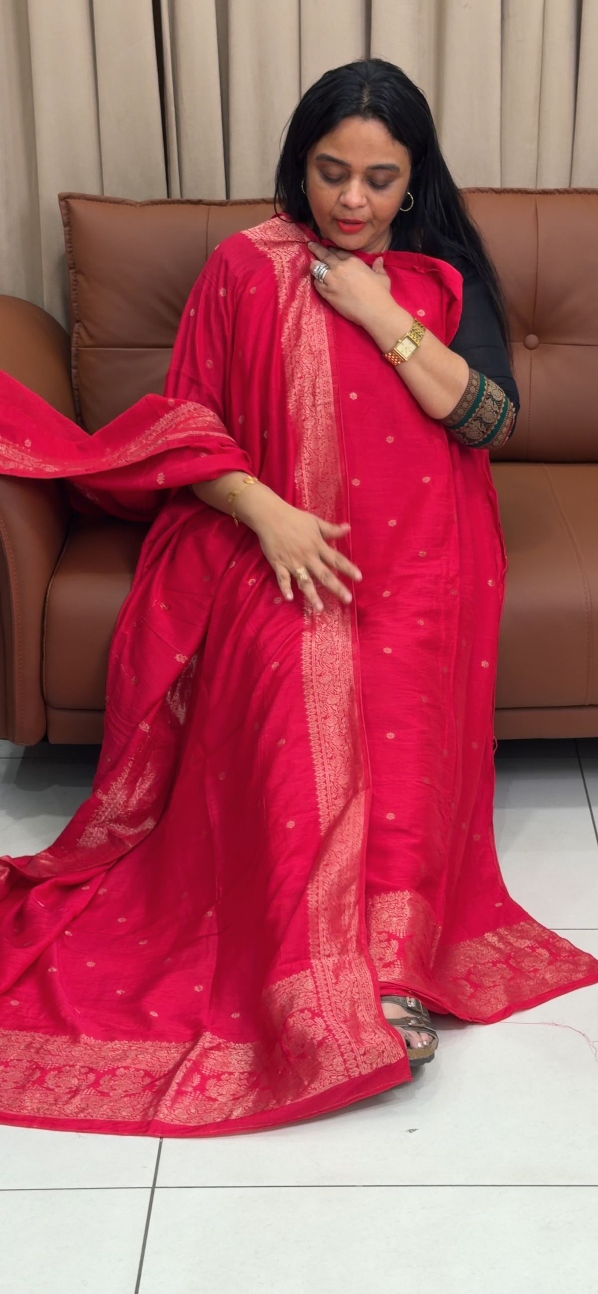 DOLA SILK BANARASI UNSTITCHED SALWAR SUITS - IHA 35744