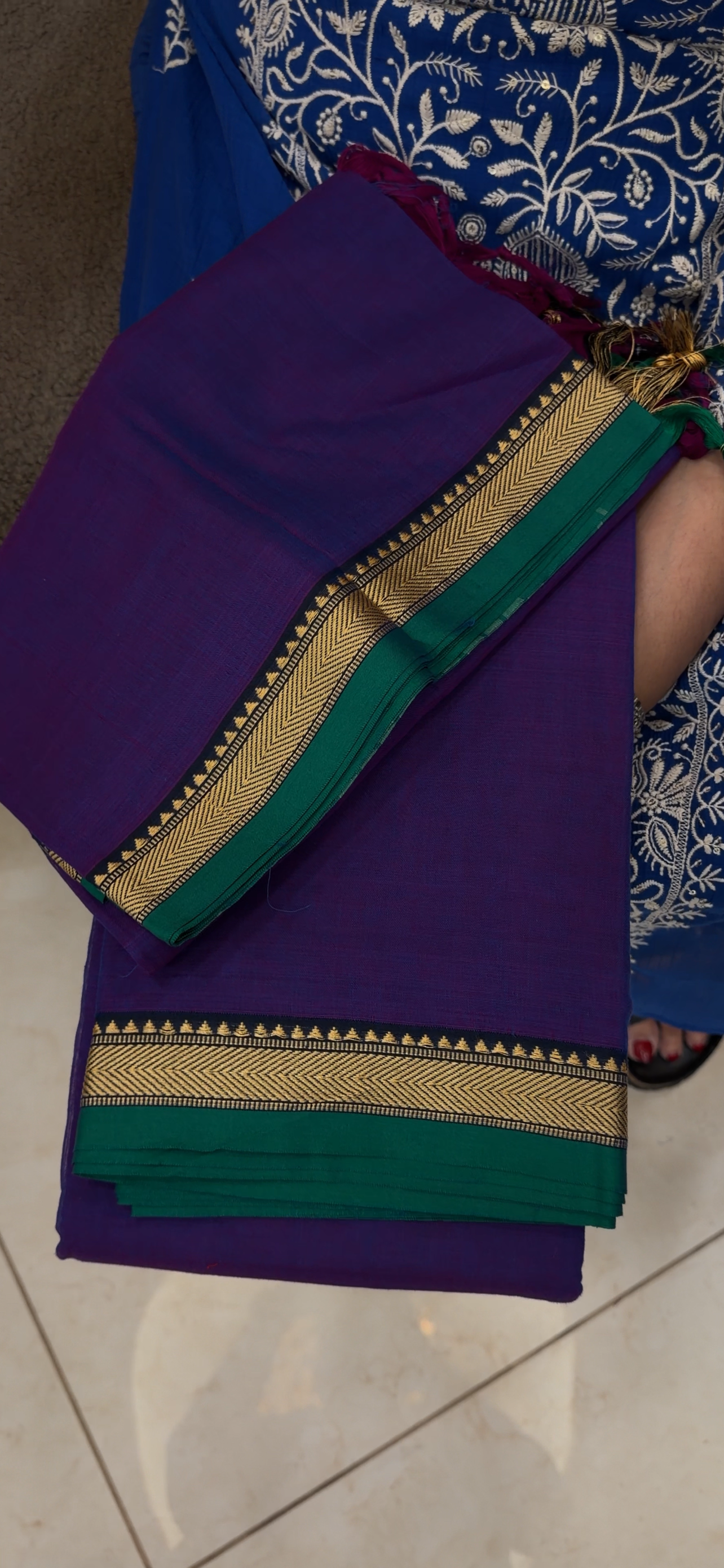 HANDLOOM COTTON UNSTITCHED SALWAR SUITS - IHA 34366