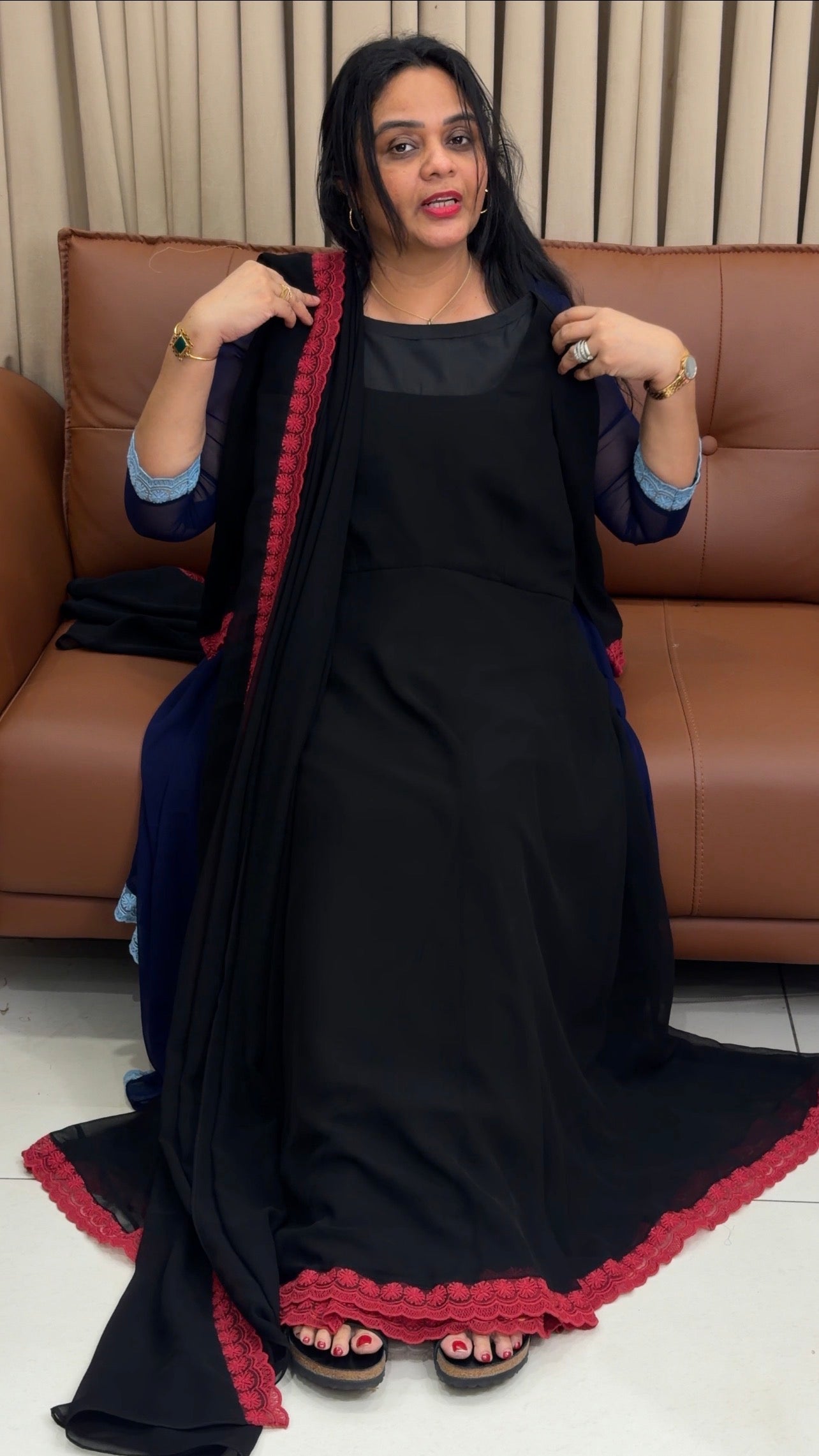 IHA'S IN-HOUSE GEORGETTE ANARKALI TOP AND DUPATTA - IHA 34620