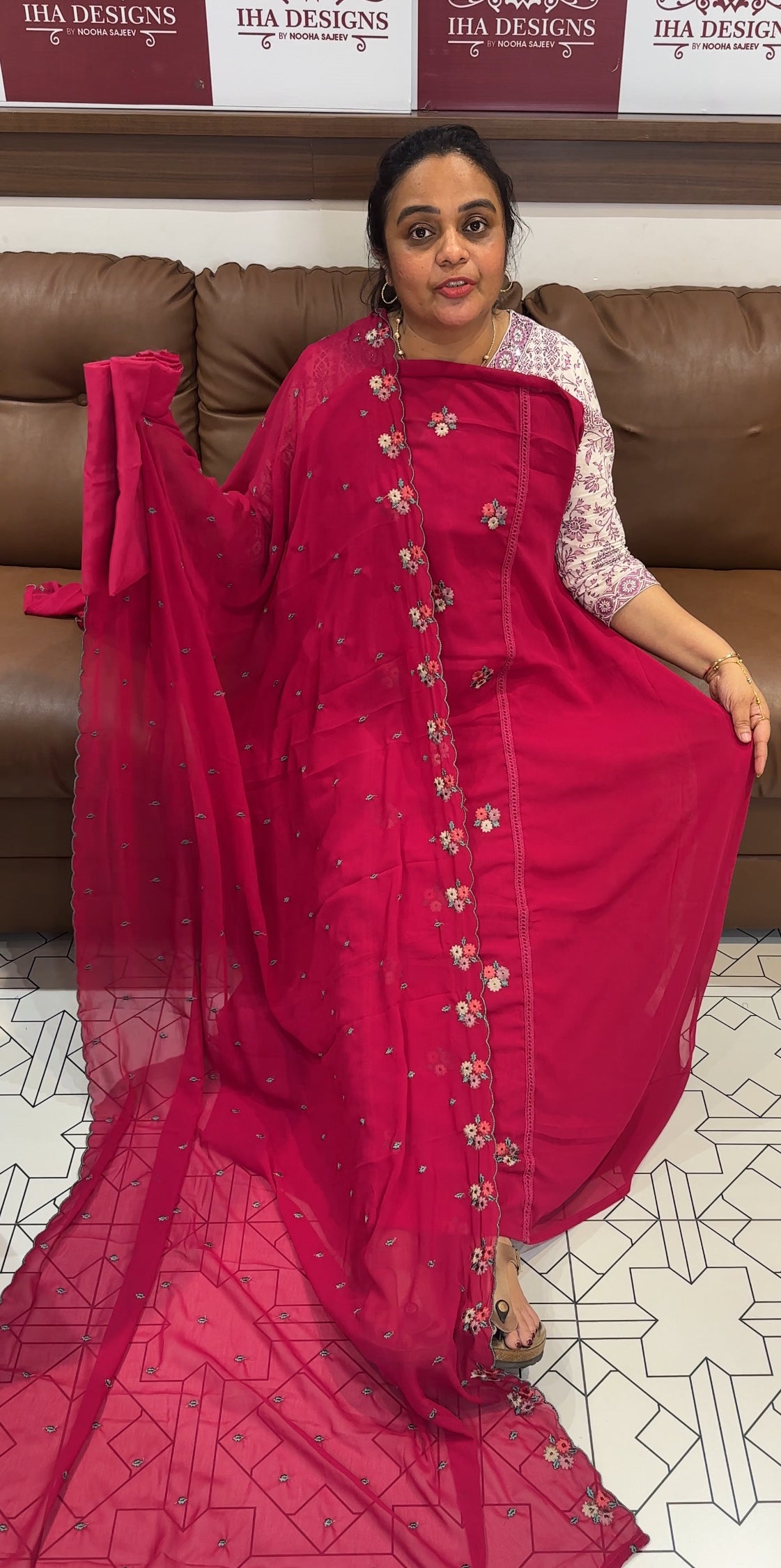 FAUX GEORGETTE UNSTITCHED SALWAR SUITS - IHA 26412