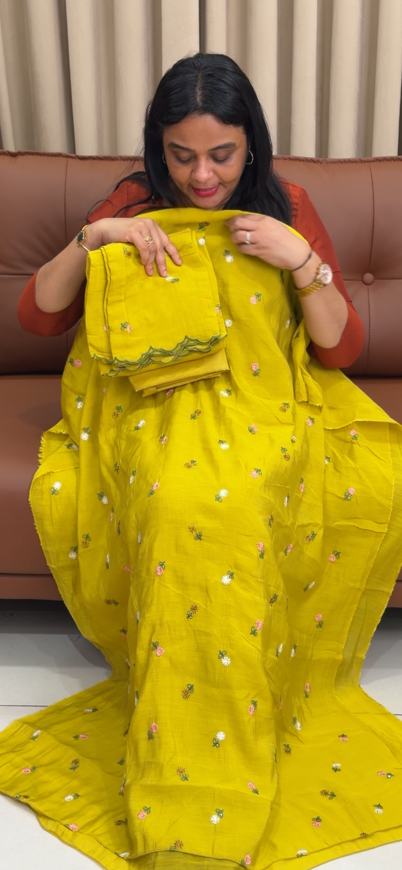 MALAI CHANDERI UNSTITCHED SALWAR SUITS - IHA  34316