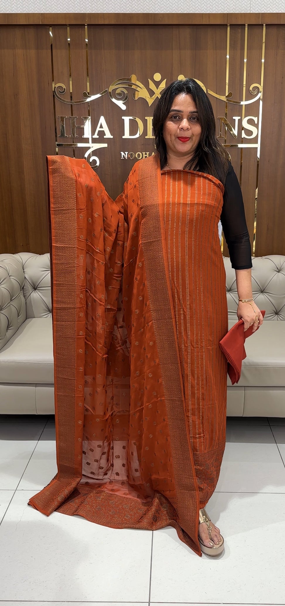 GEORGETTE BANARASI UNSTITCHED SALWAR SUITS - IHA 24301