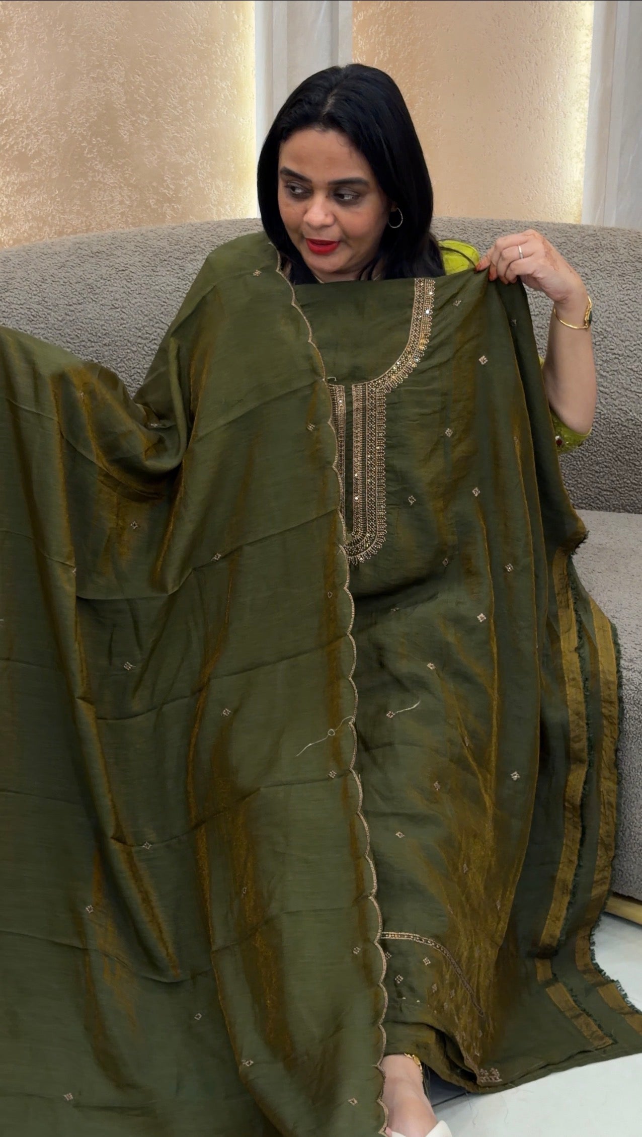 MUL SHIMMER UNSTITCHED SALWAR SUITS - IHA 33139