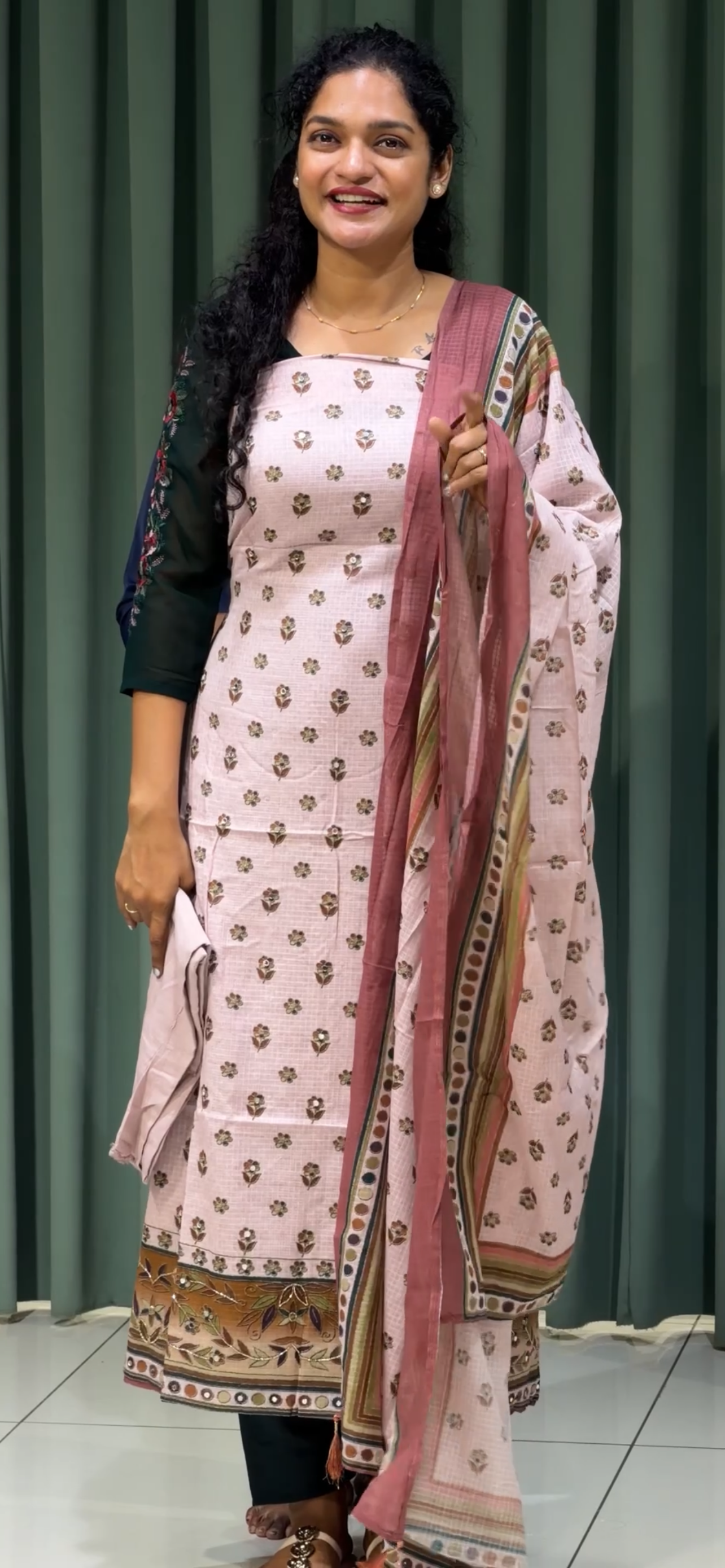 PRINTED MUL CHANDERI UNSTITCHED SALWAR SUITS - IHA 33185