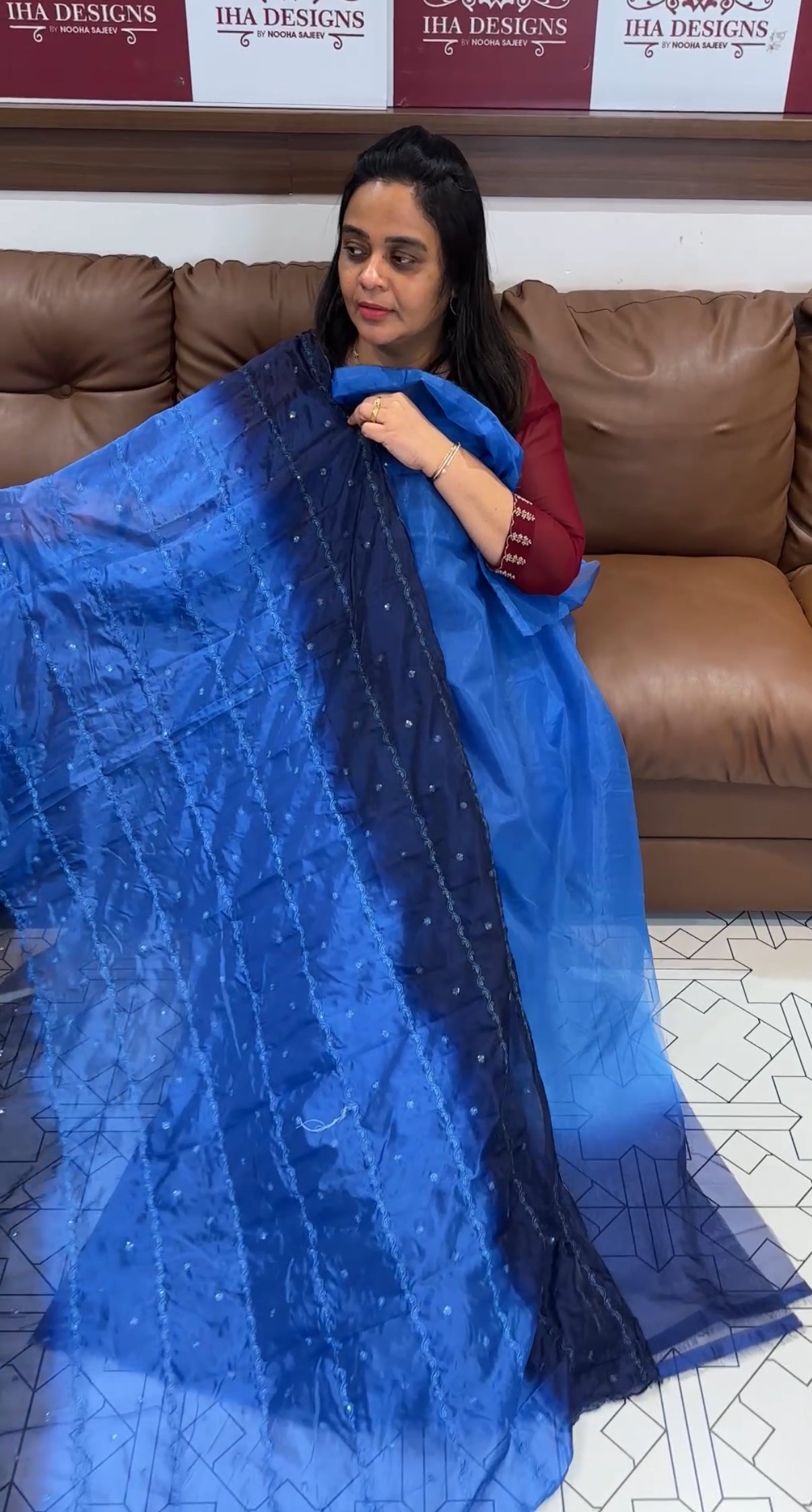 DOUBLE DYED ORGANZA UNSTITCHED SALWAR SUITS - IHA 28041